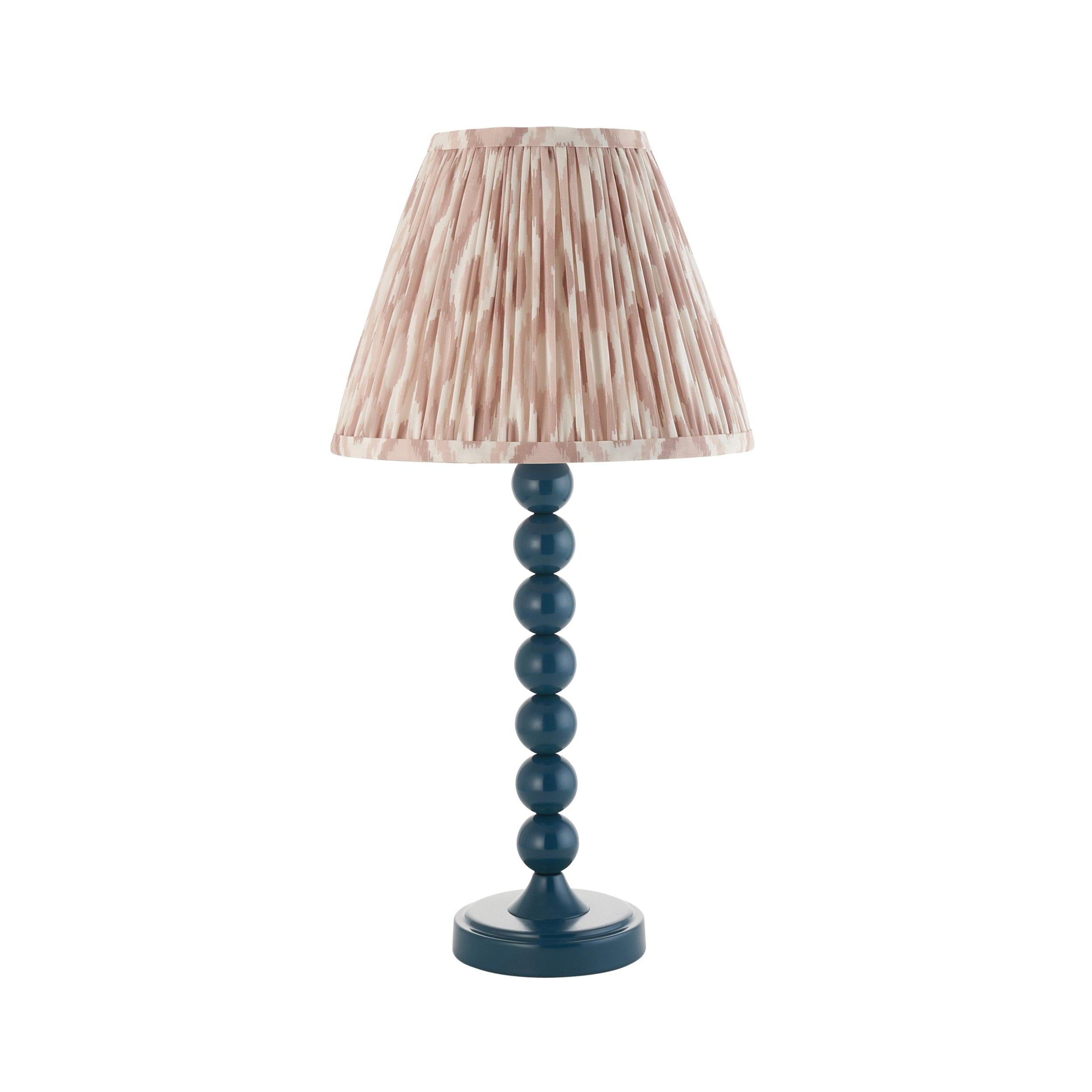 Higgledy Blue Table Lamp & Ikat 25cm Neutral Shade