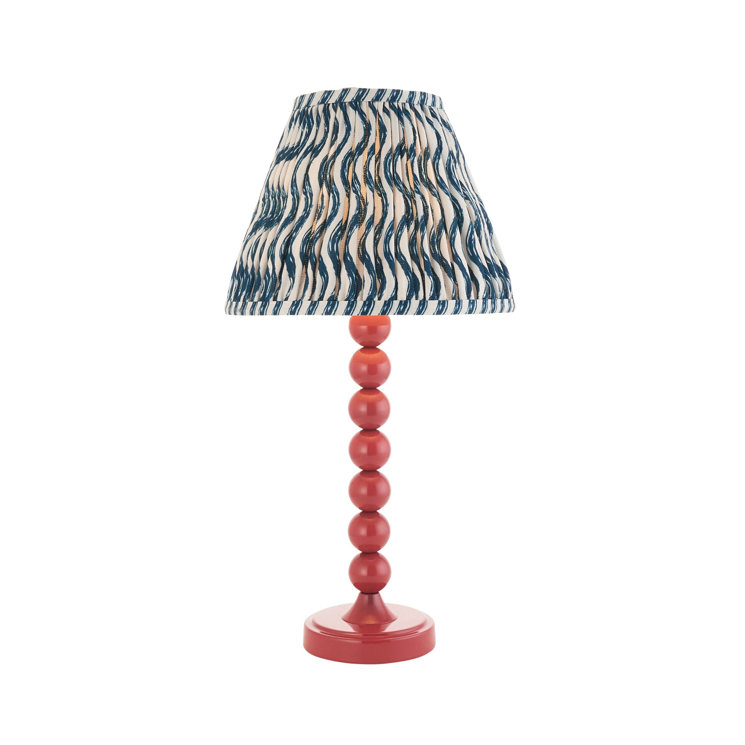 Higgledy Pink Table Lamp & Ripple 25cm Marlin Blue Shade