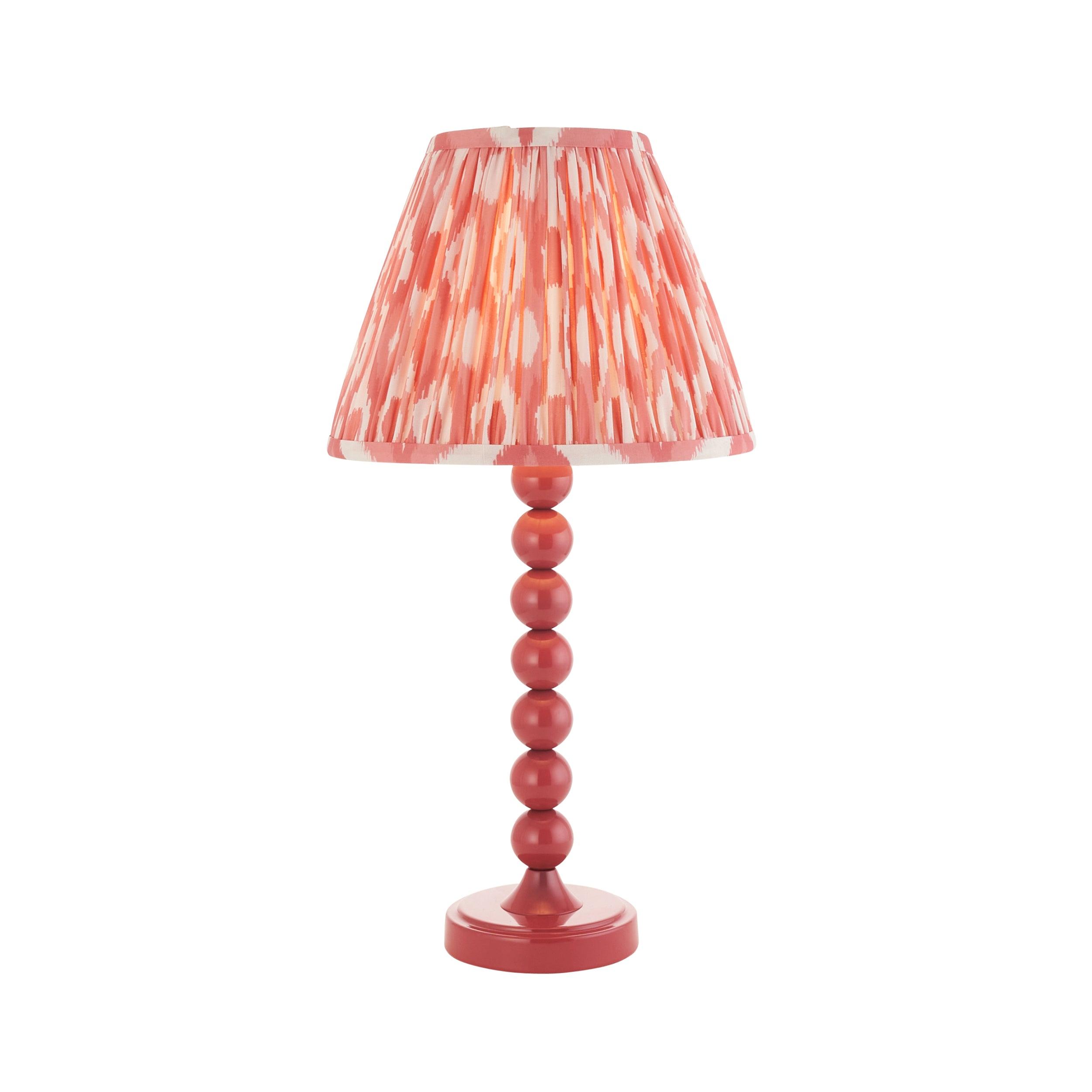 Higgledy Pink Table Lamp & Ikat 25cm Coral Pink Shade