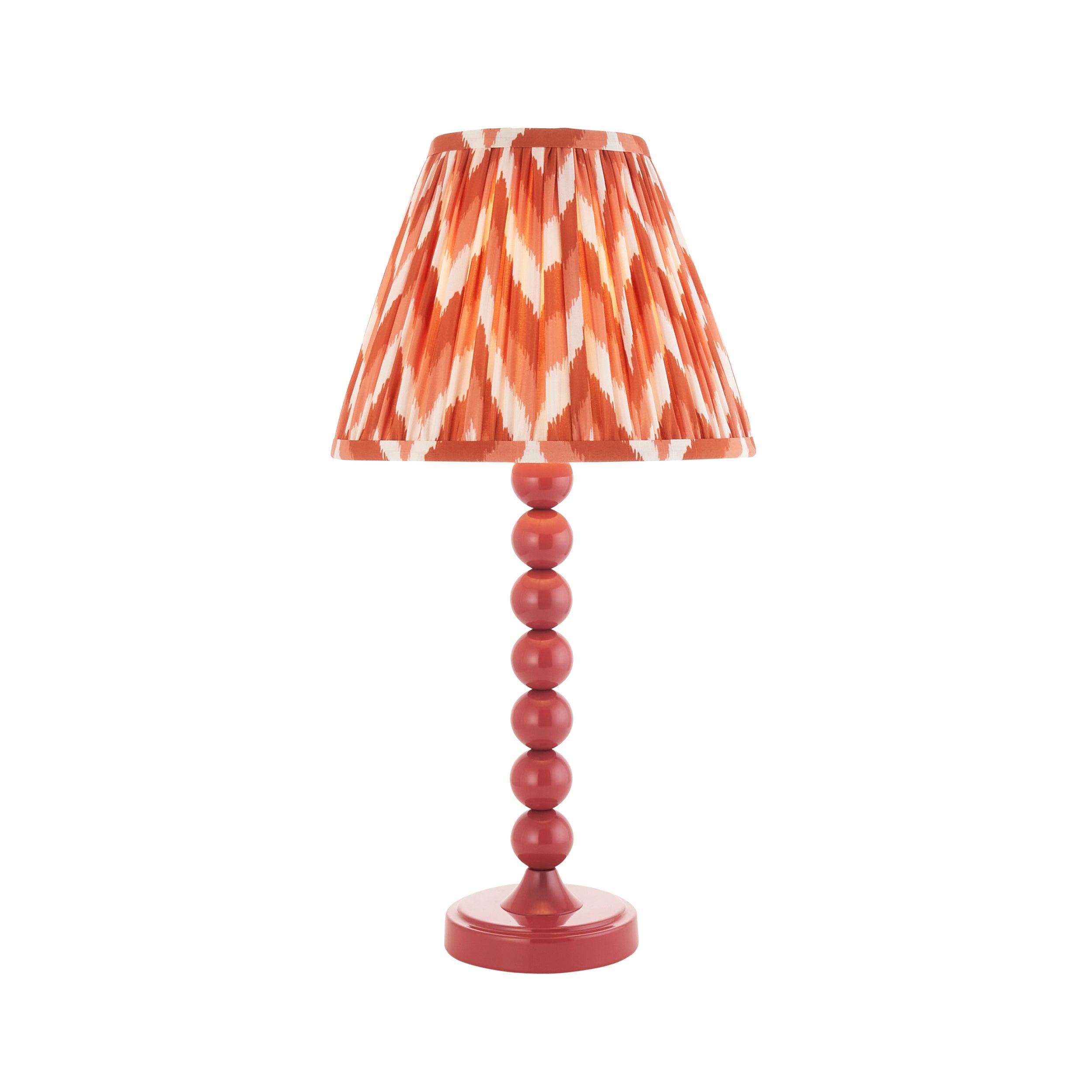 Higgledy Pink Table Lamp & Zigzag 25cm Apricot Orange Shade