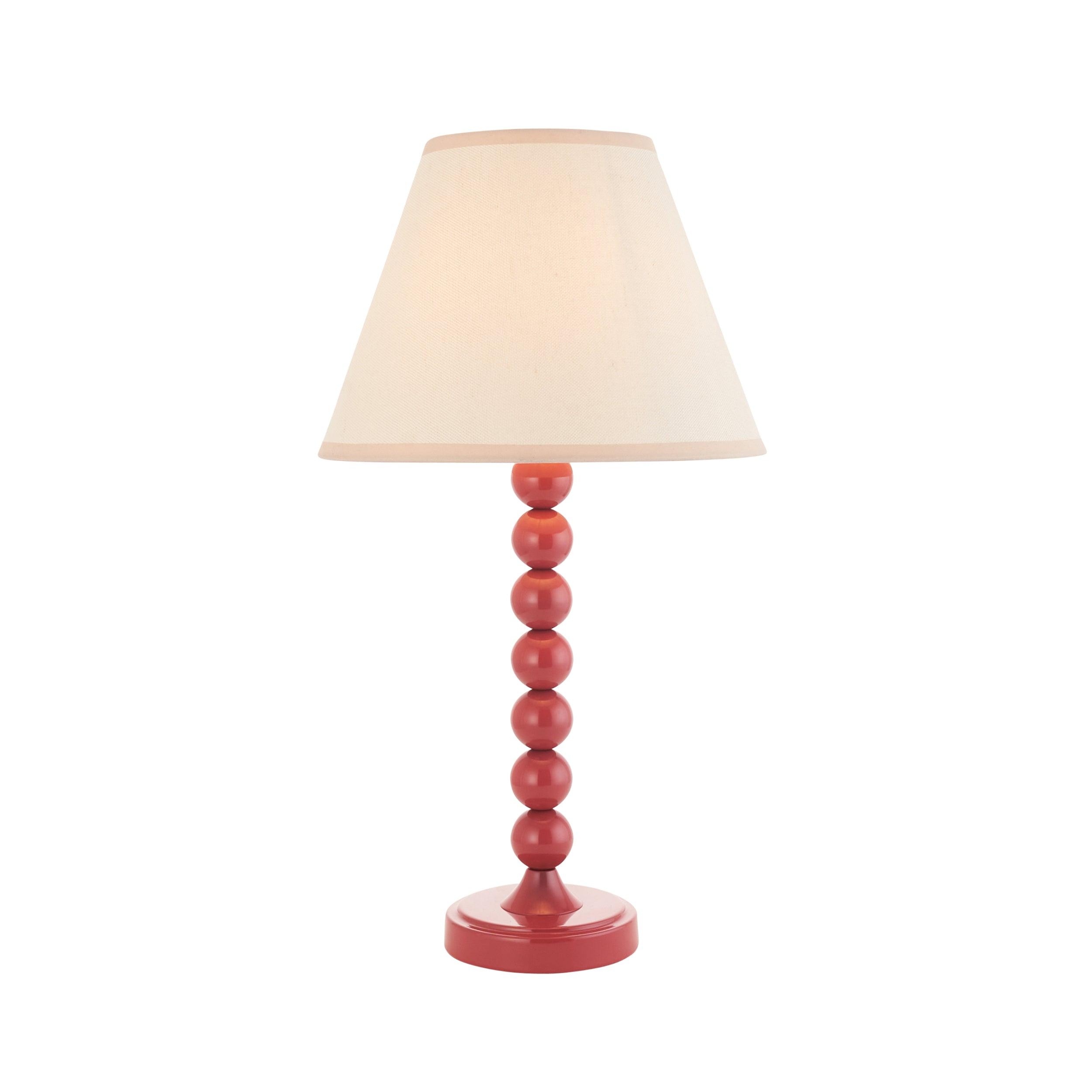 Higgledy Pink Table Lamp & Ivy 25cm Vintage White Shade