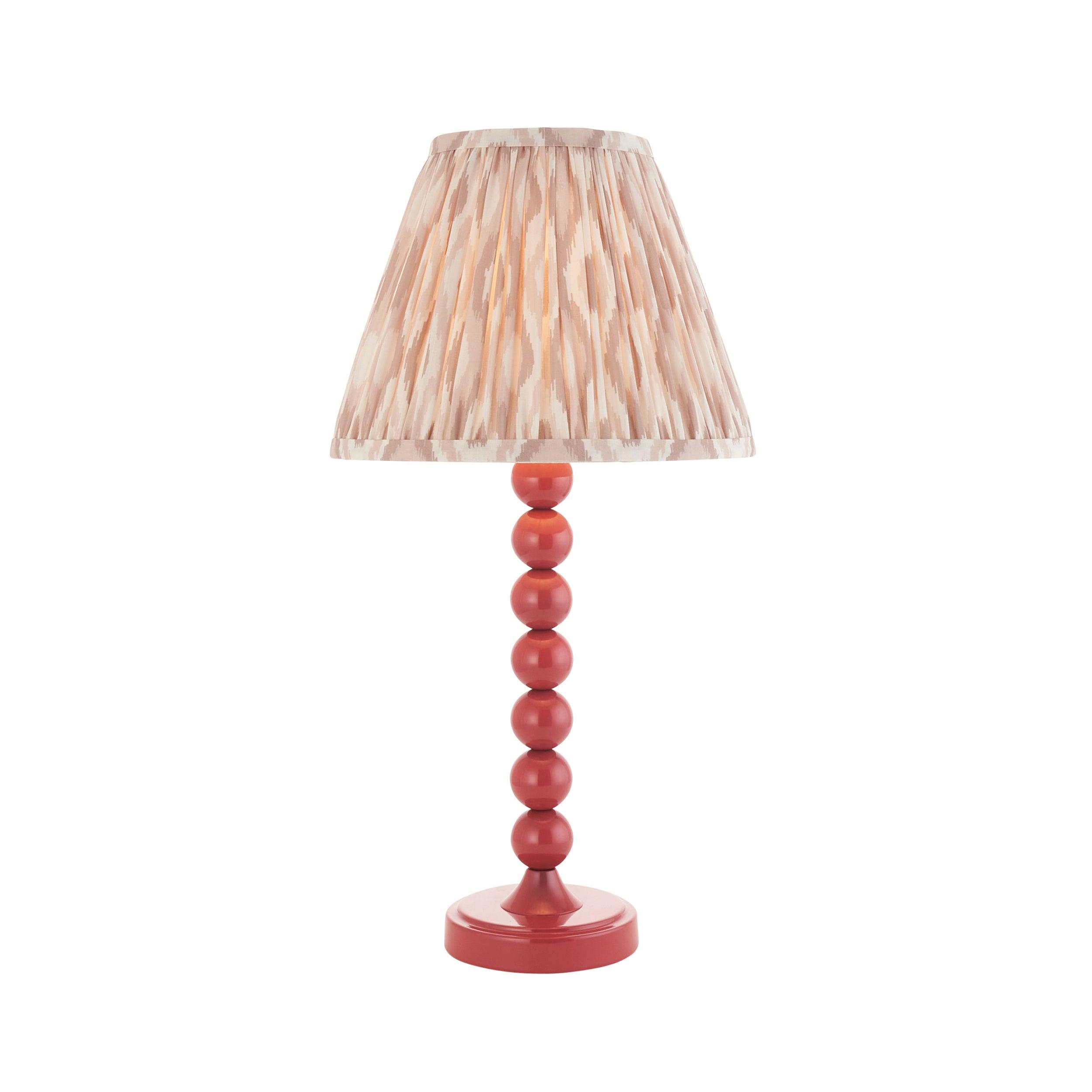Higgledy Pink Table Lamp & Ikat 25cm Neutral Shade