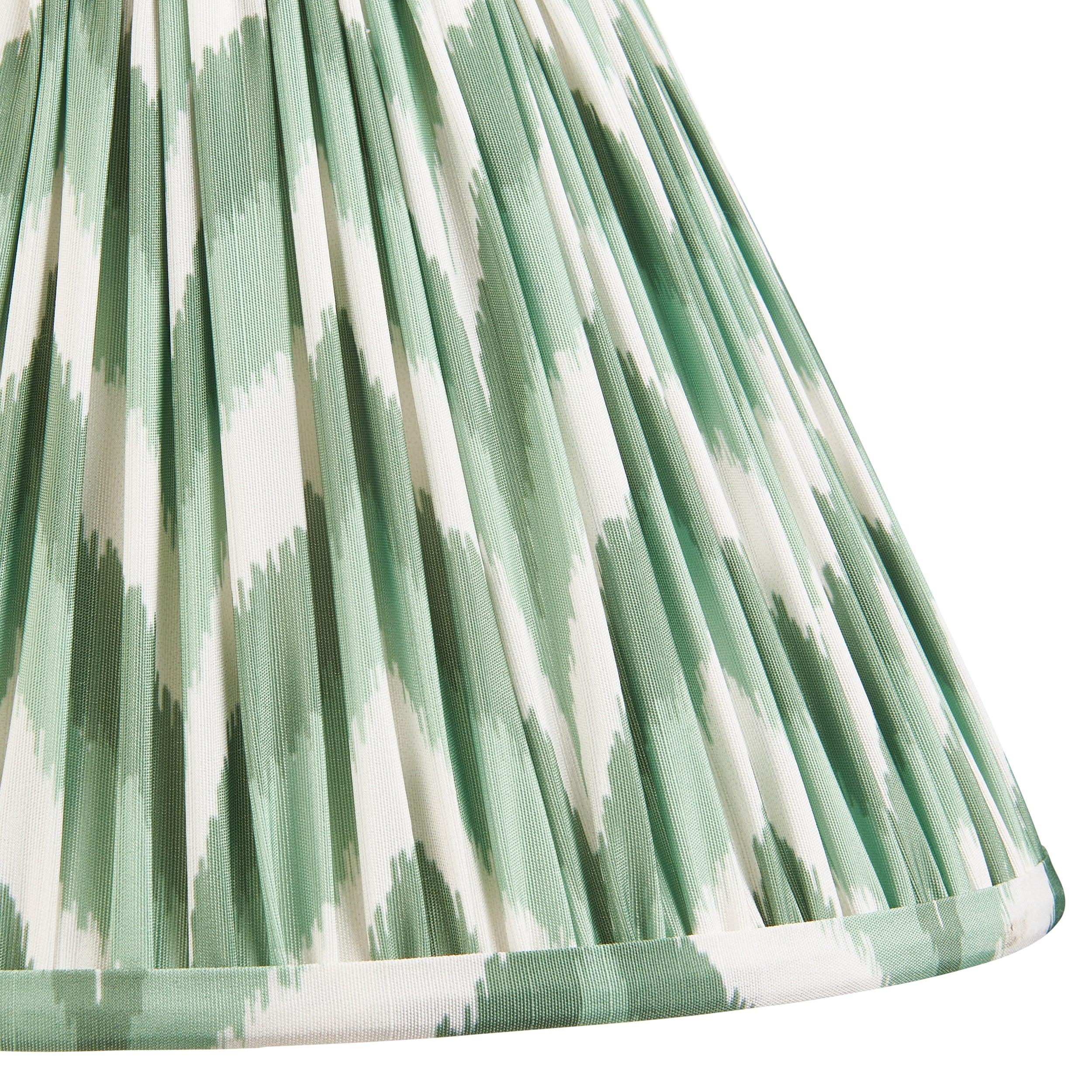 Hidcote Wooden Table Lamp & Zigzag 30cm Cotswold Green Shade