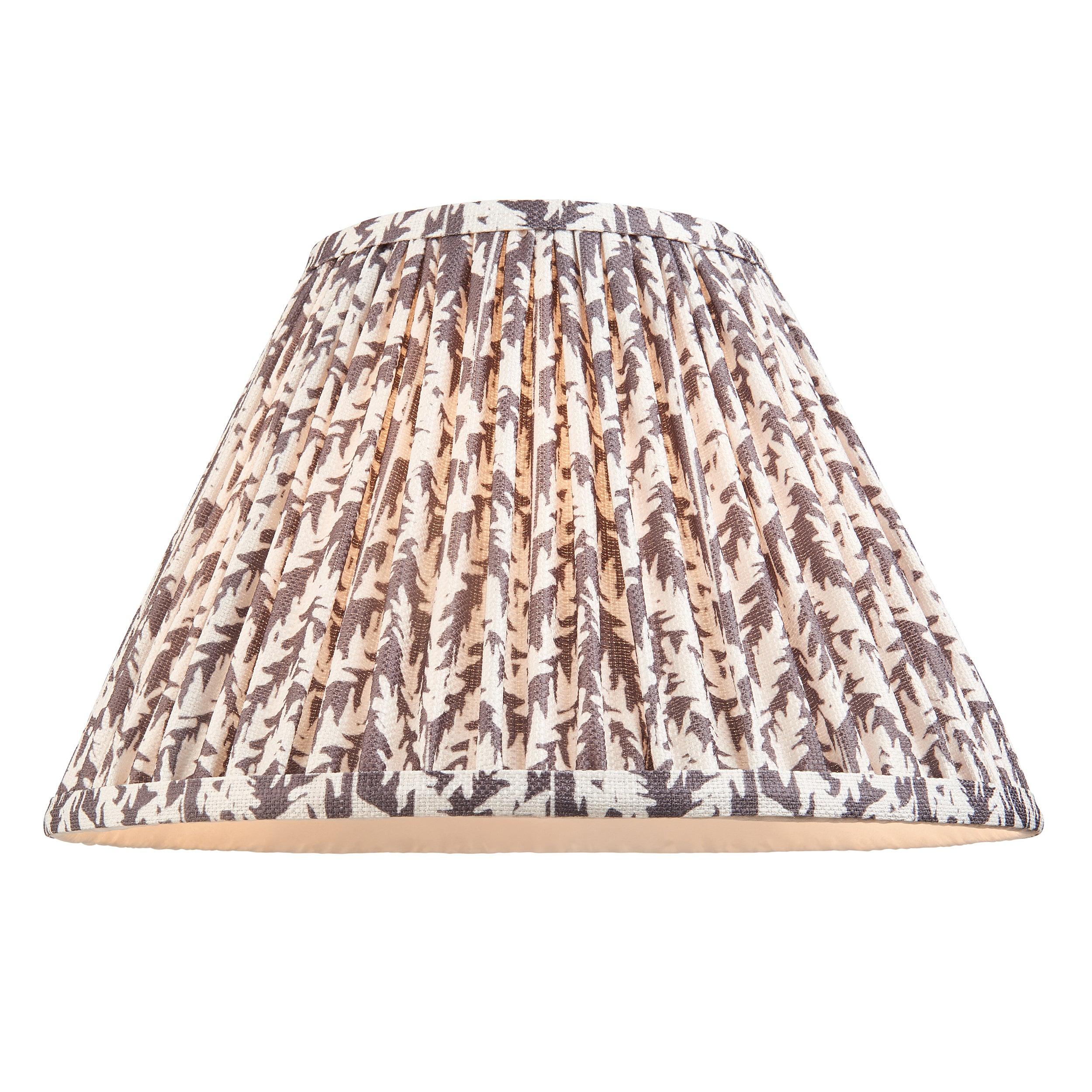 Burley Rechargeable Brass Floor Lamp & Leaf 30cm Pearl Grey Shade