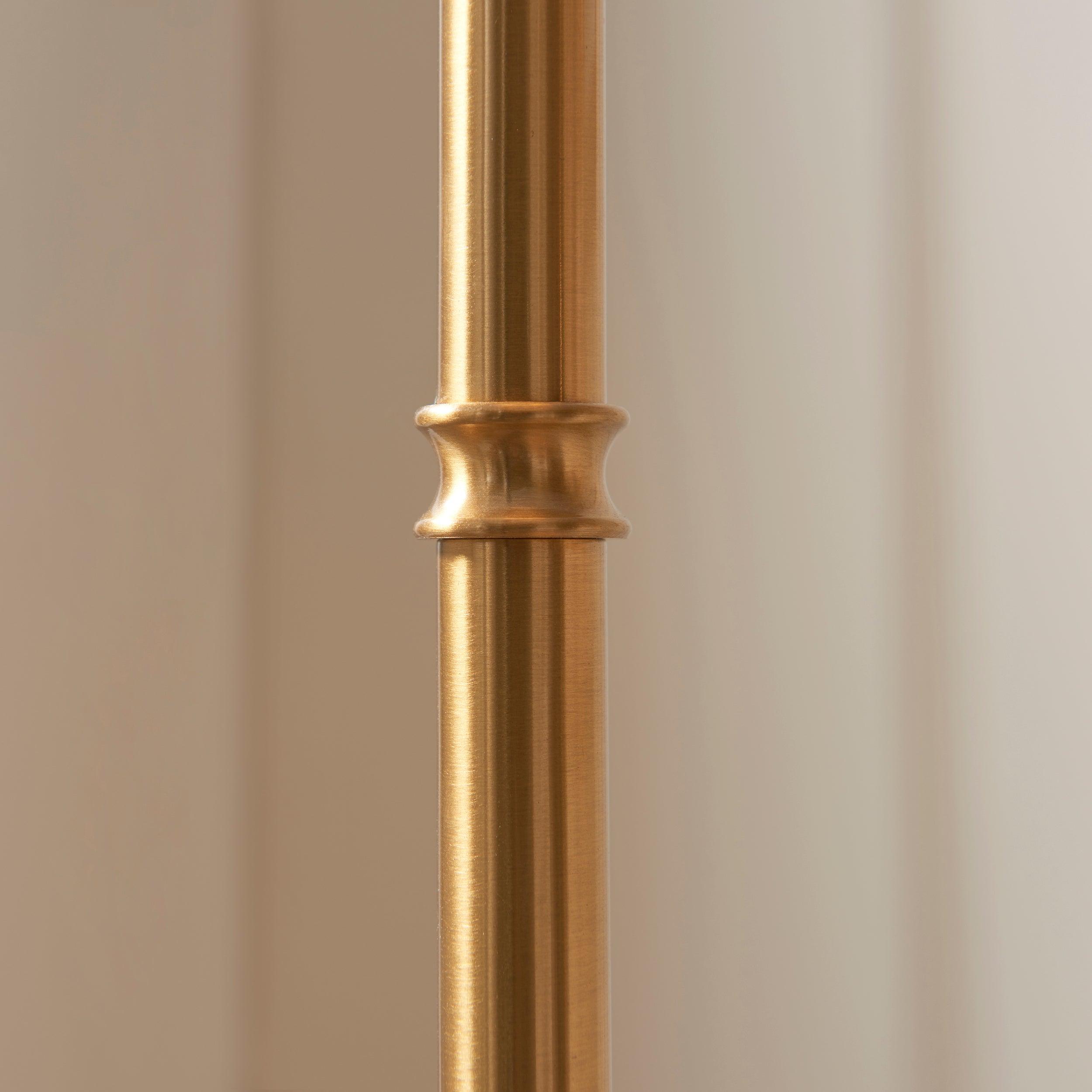 Burley Rechargeable Brass Floor Lamp & Leaf 30cm Herb Garden Green Shade