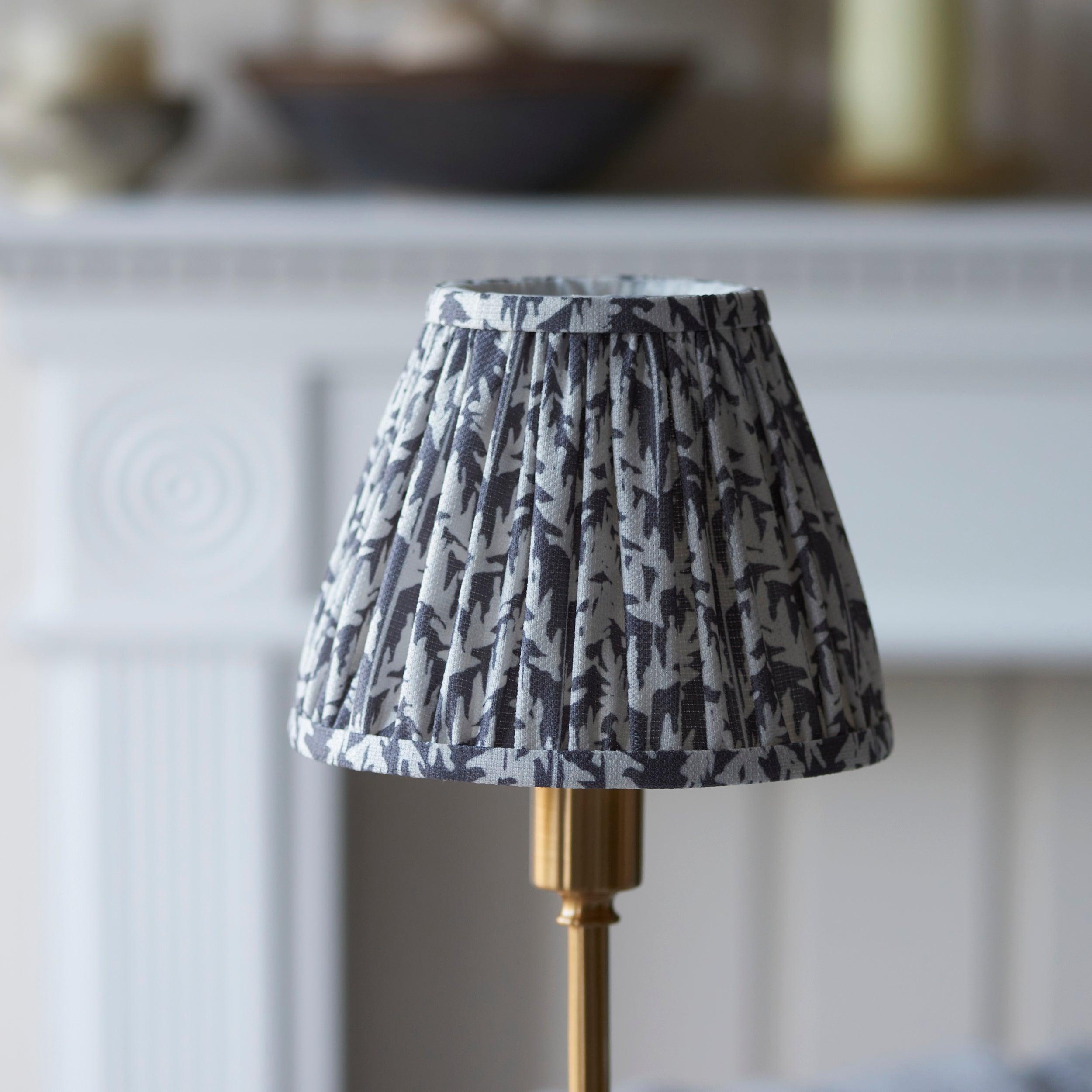 Burley Rechargeable Table Lamp & Leaf 16cm Pearl Grey Shade
