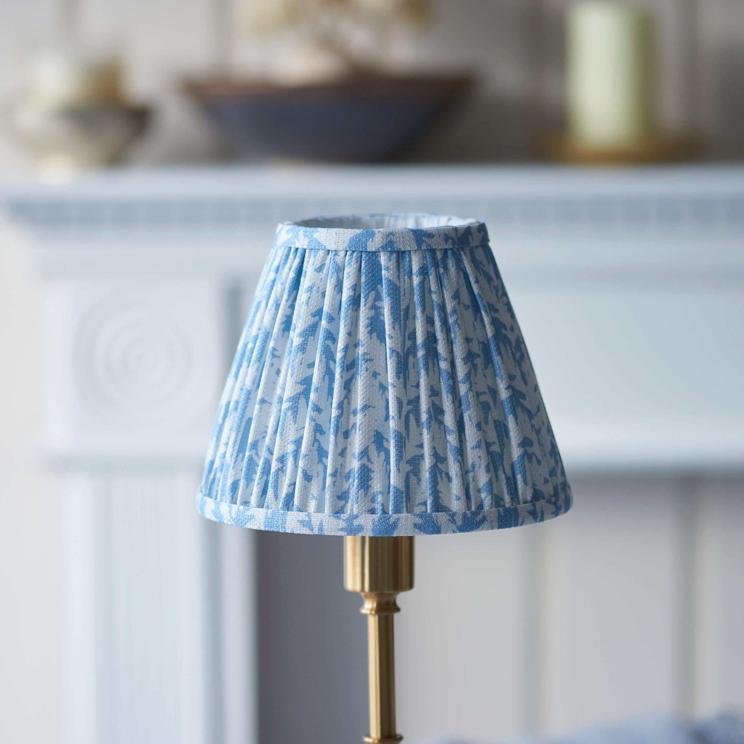 Burley Rechargeable Table Lamp & Leaf 16cm Shell Bay Blue Shade
