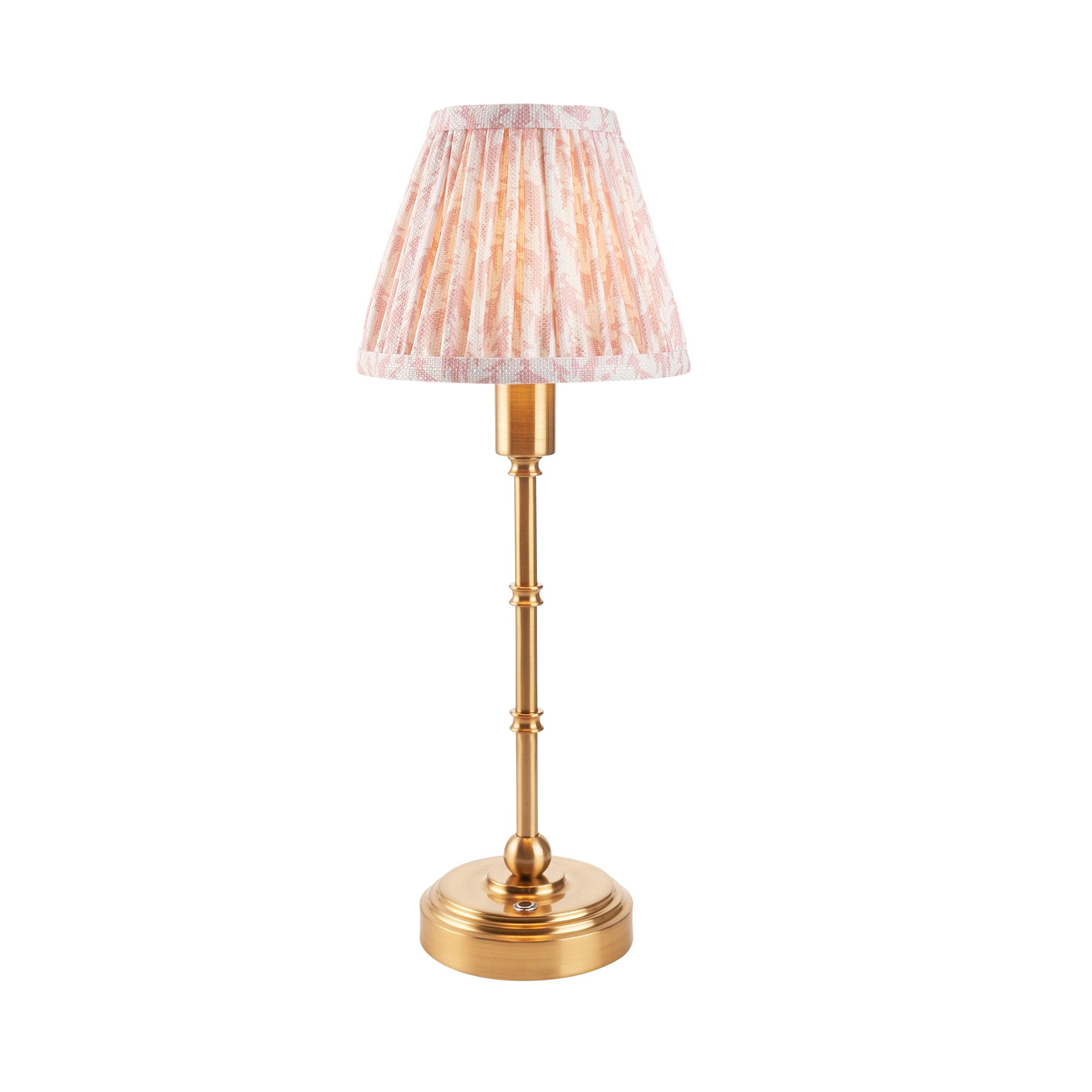Burley Rechargeable Table Lamp & Leaf 16cm Peachy Keen Shade