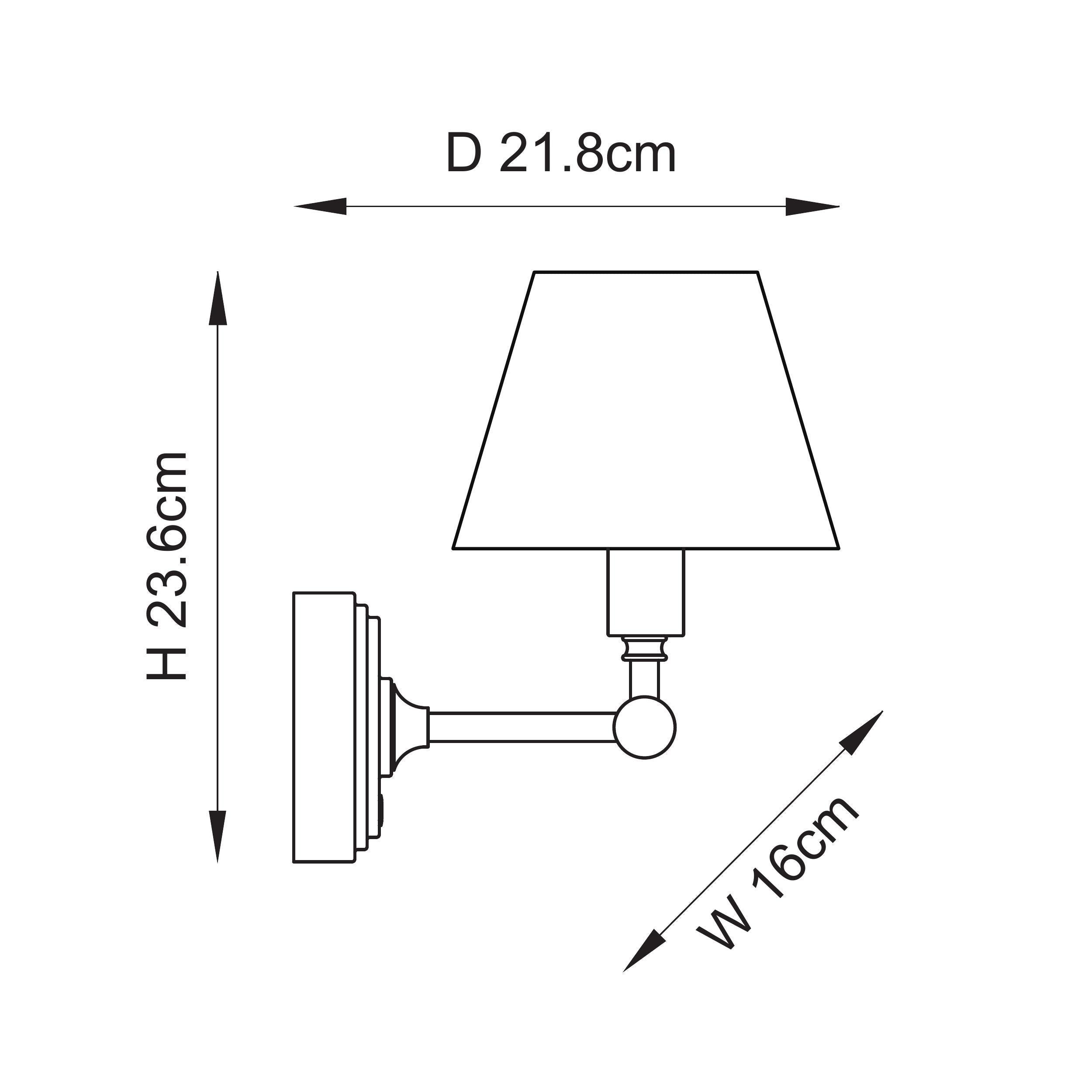 Burley Rechargeable Brass Wall Light & Leaf 16cm Peachy keen Shade