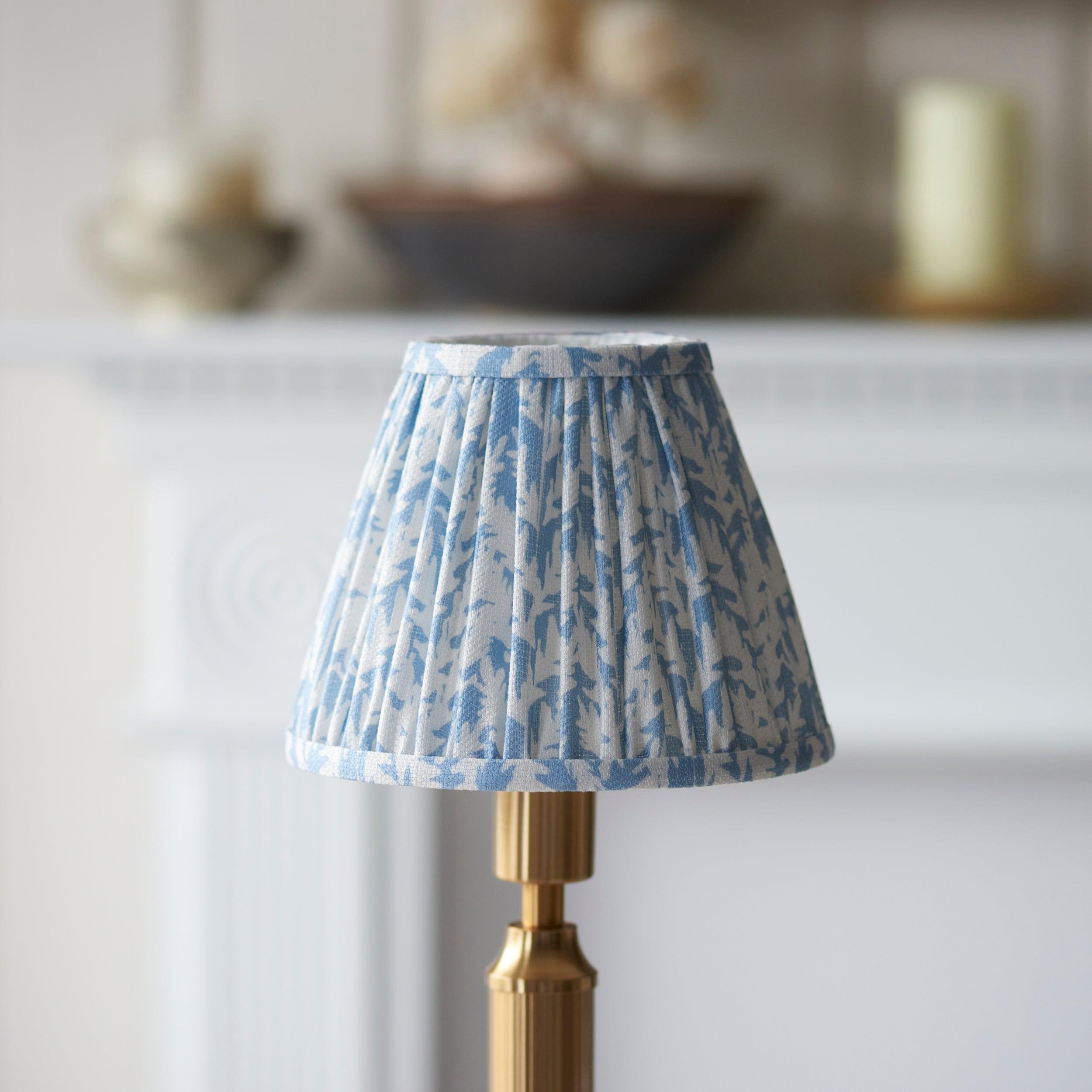 Trobridge Rechargeable Table Lamp & Leaf 16cm Shell Bay Blue Shade