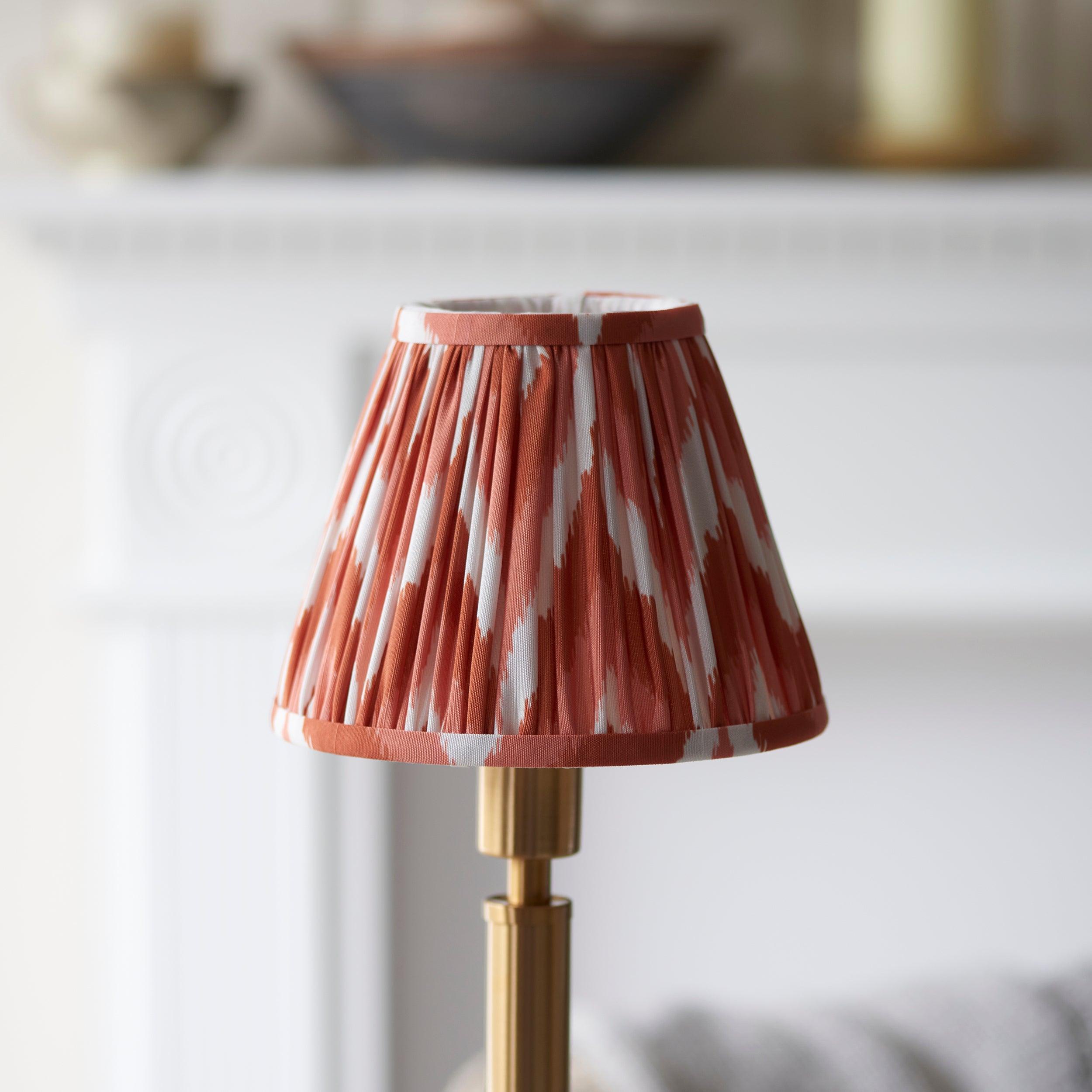 Upton Rechargeable Table Lamp & Zigzag 16cm Apricot Orange Shade