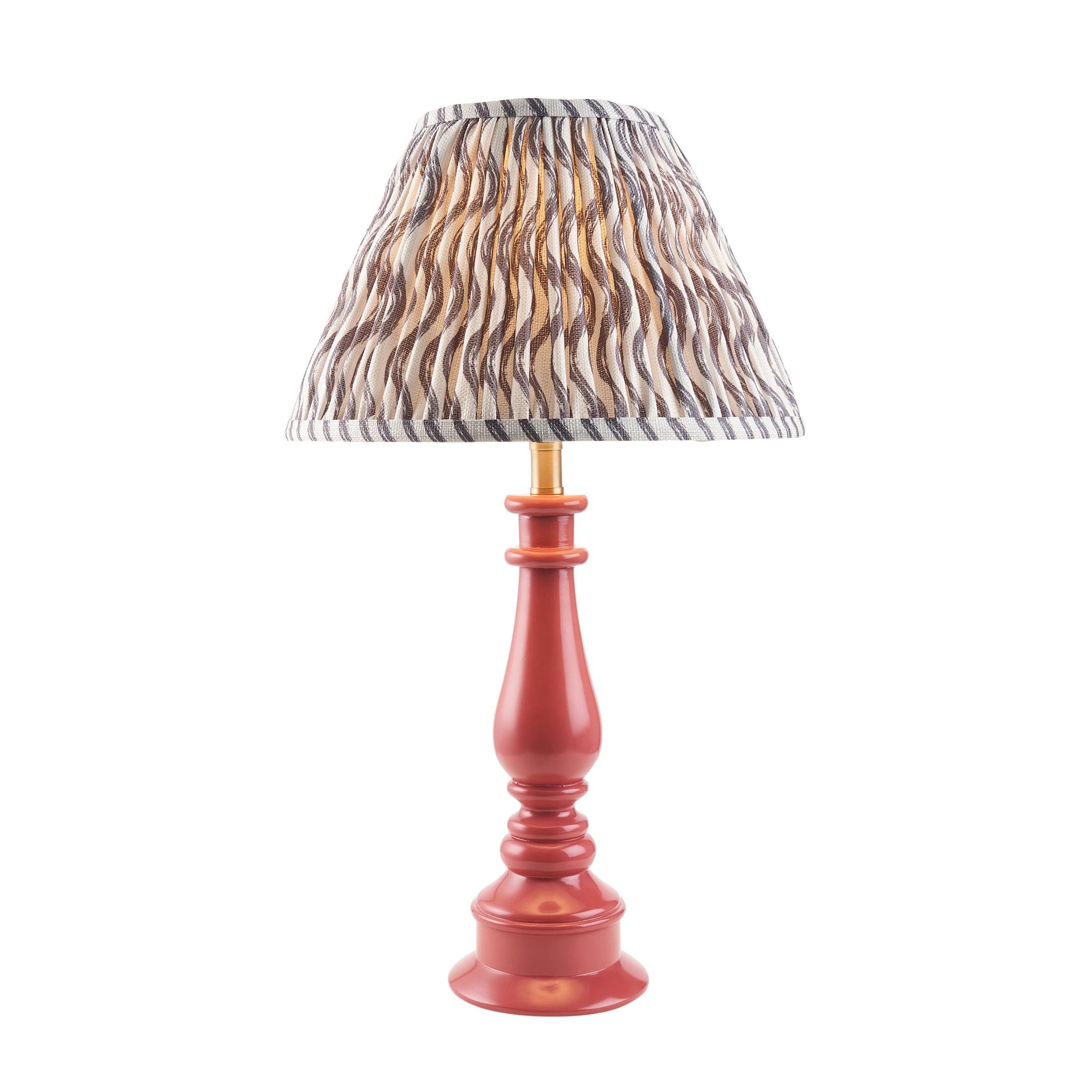 Myrtle Pink Table Lamp & Ripple 30cm Pearl Grey Shade