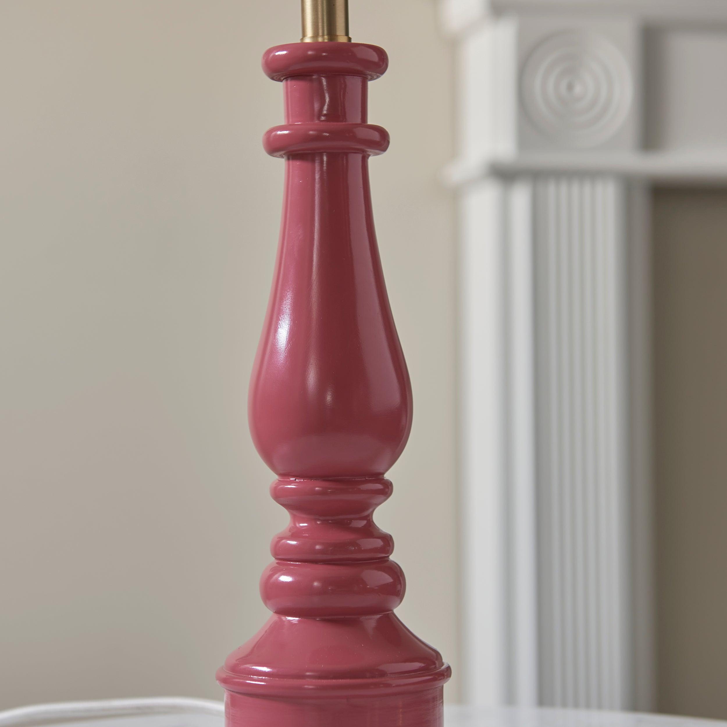 Myrtle Pink Table Lamp & Ripple 30cm Coral Pink Shade