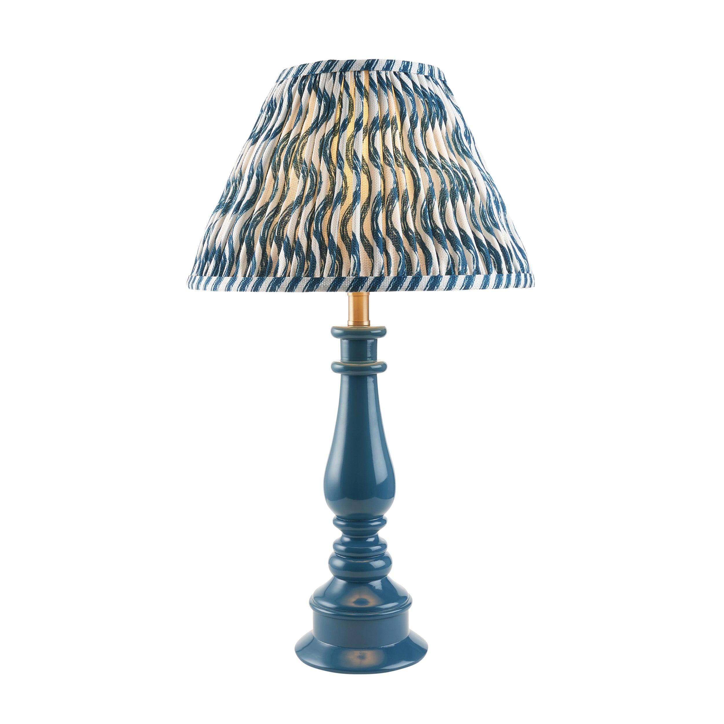 Myrtle Blue Table Lamp & Ripple 30cm Marlin Blue Shade