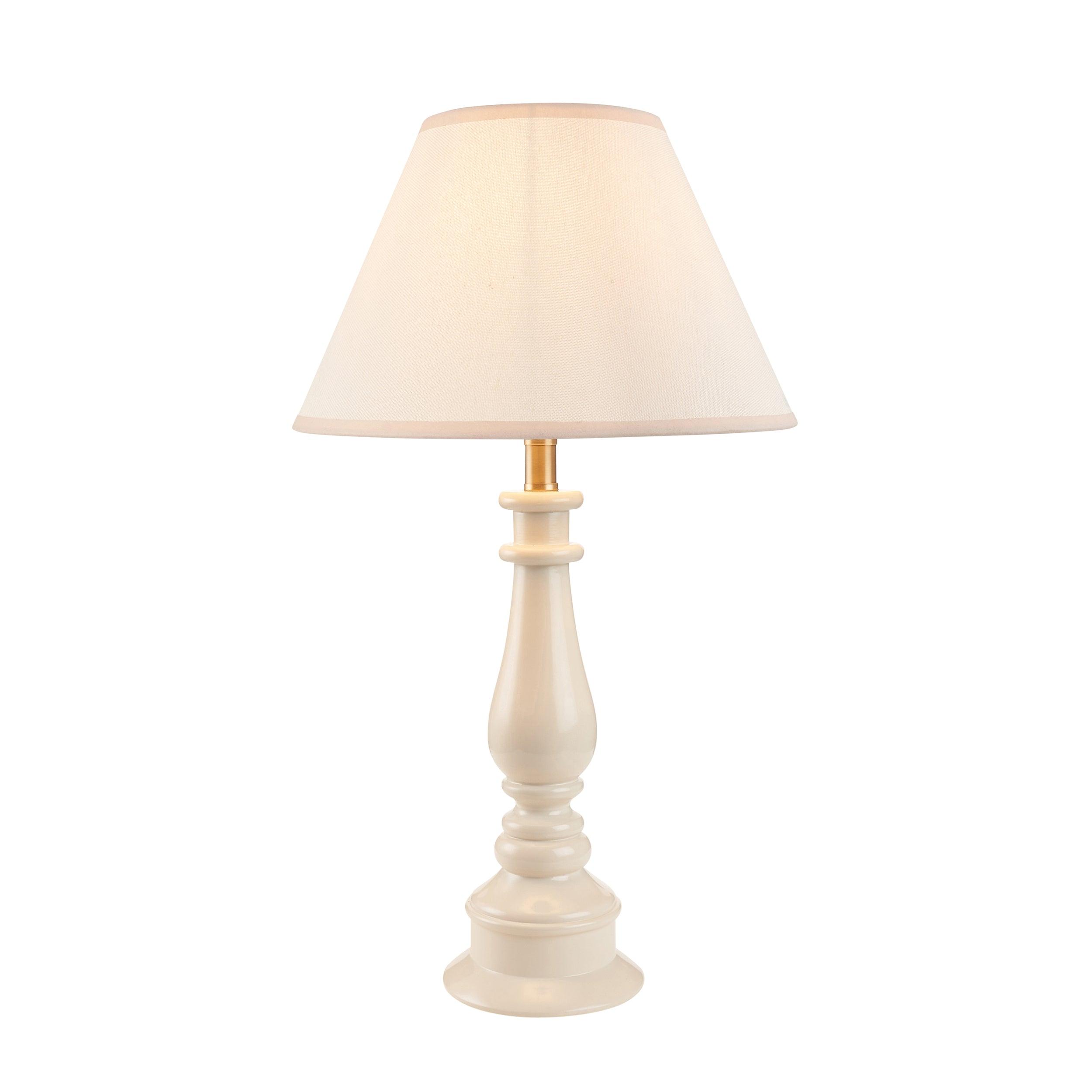 Myrtle White Table Lamp & Ivy 30cm Vintage White Shade
