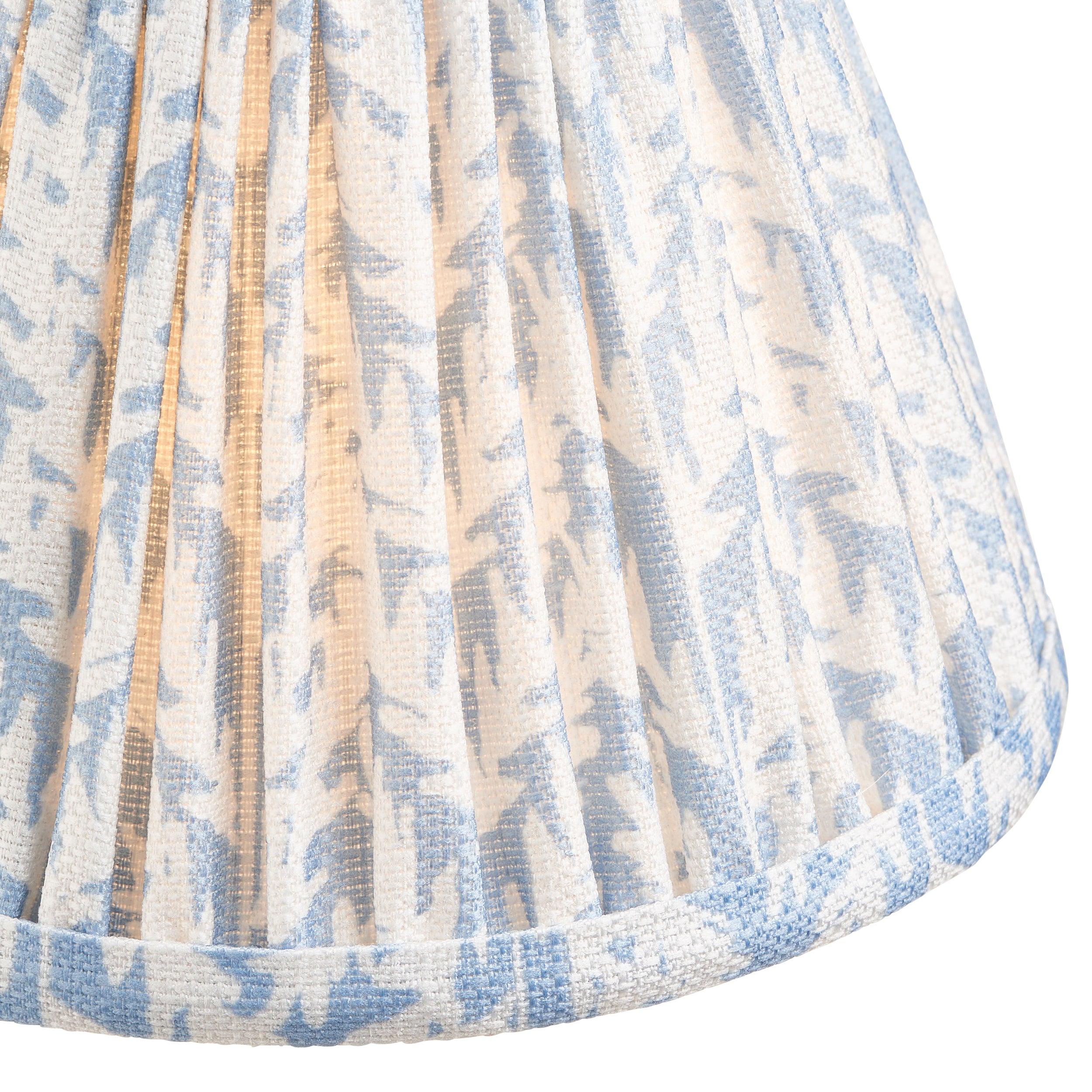 Santiago Brass Table Lamp With Blue Leaf Shade