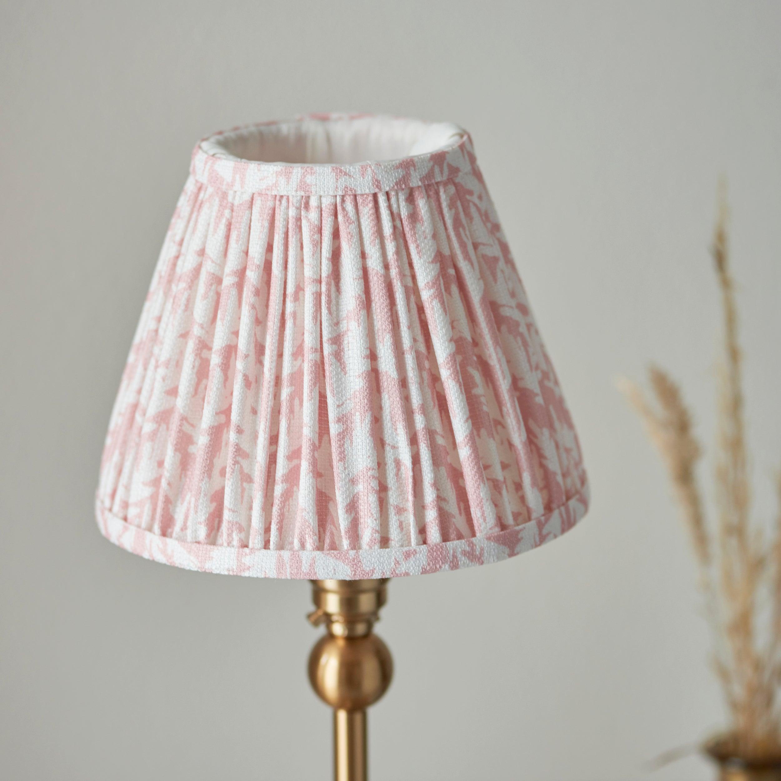 Santiago Brass Table Lamp With Peachy Keen Fabric