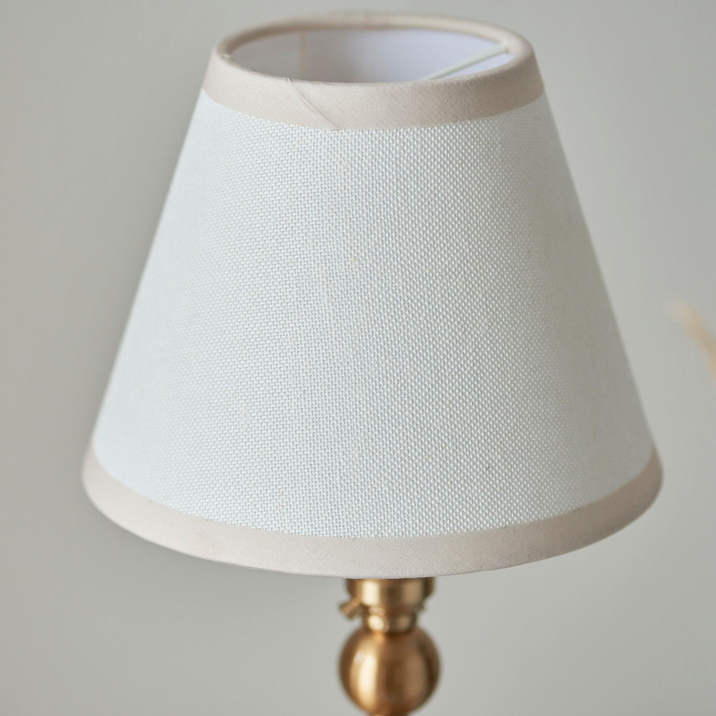 Santiago Brass Table Lamp With White Ivy Shade