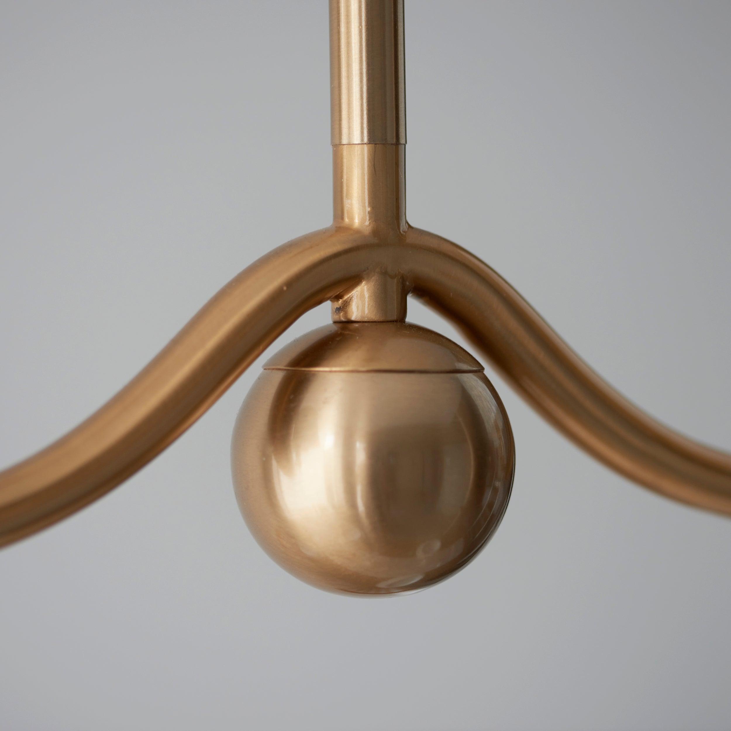 Santiago Brass 4 Light Pendant Ceiling Light With Blue Leaf 16cm Shades