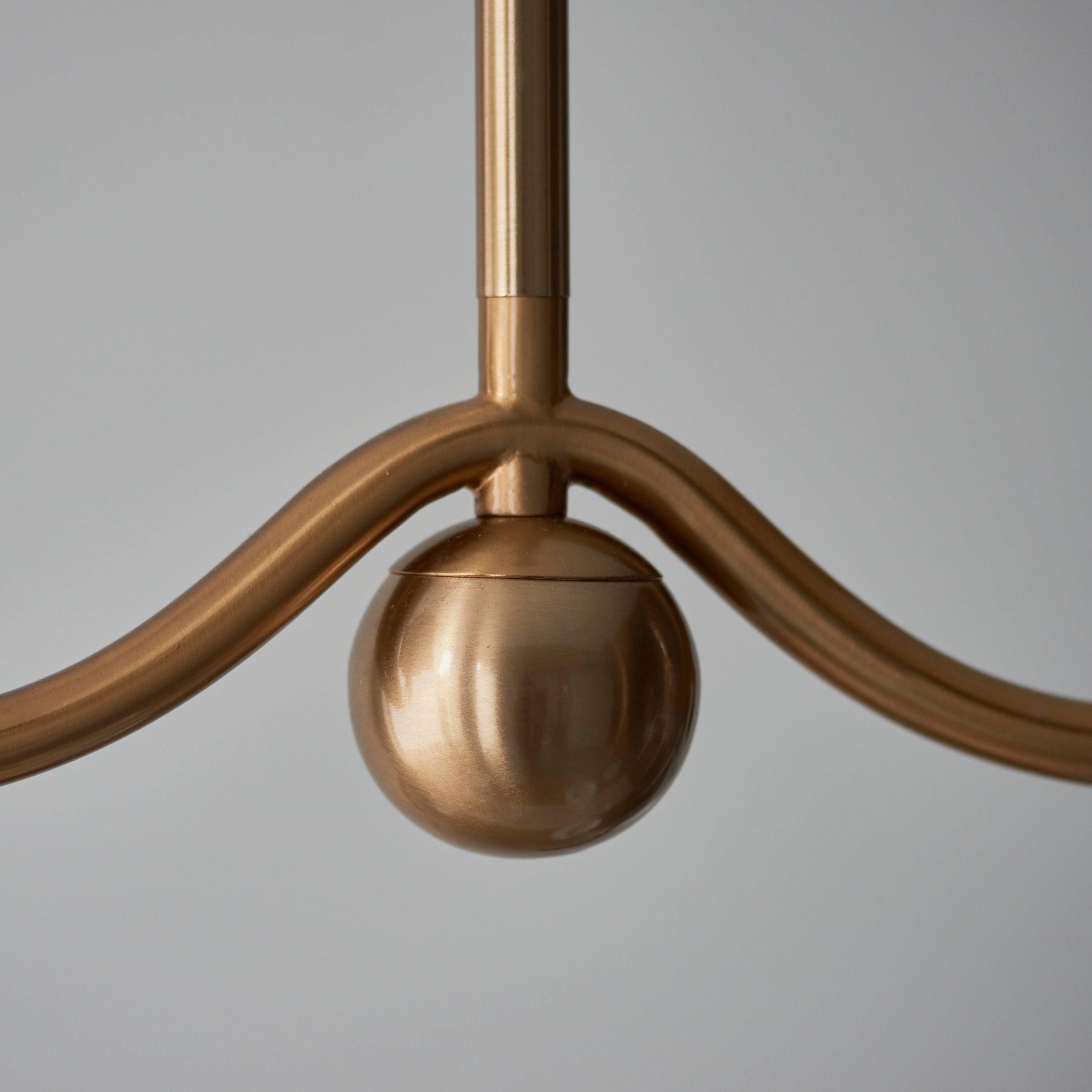Santiago Brass 4 Light Pendant Ceiling Light With Grey Ripple 16cm Shades