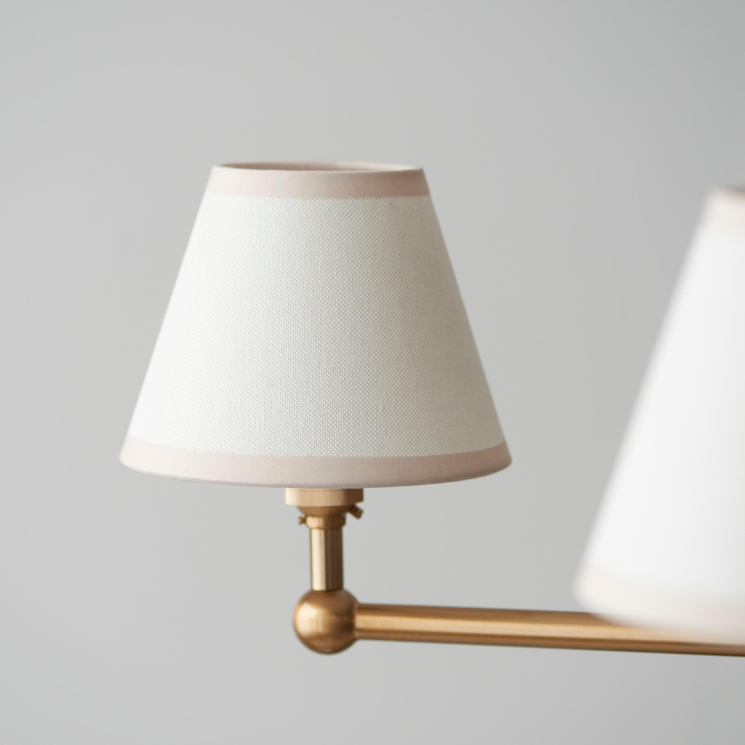 Santiago Brass 5 Light Pendant Ceiling Light With Ivy White 16cm Shades