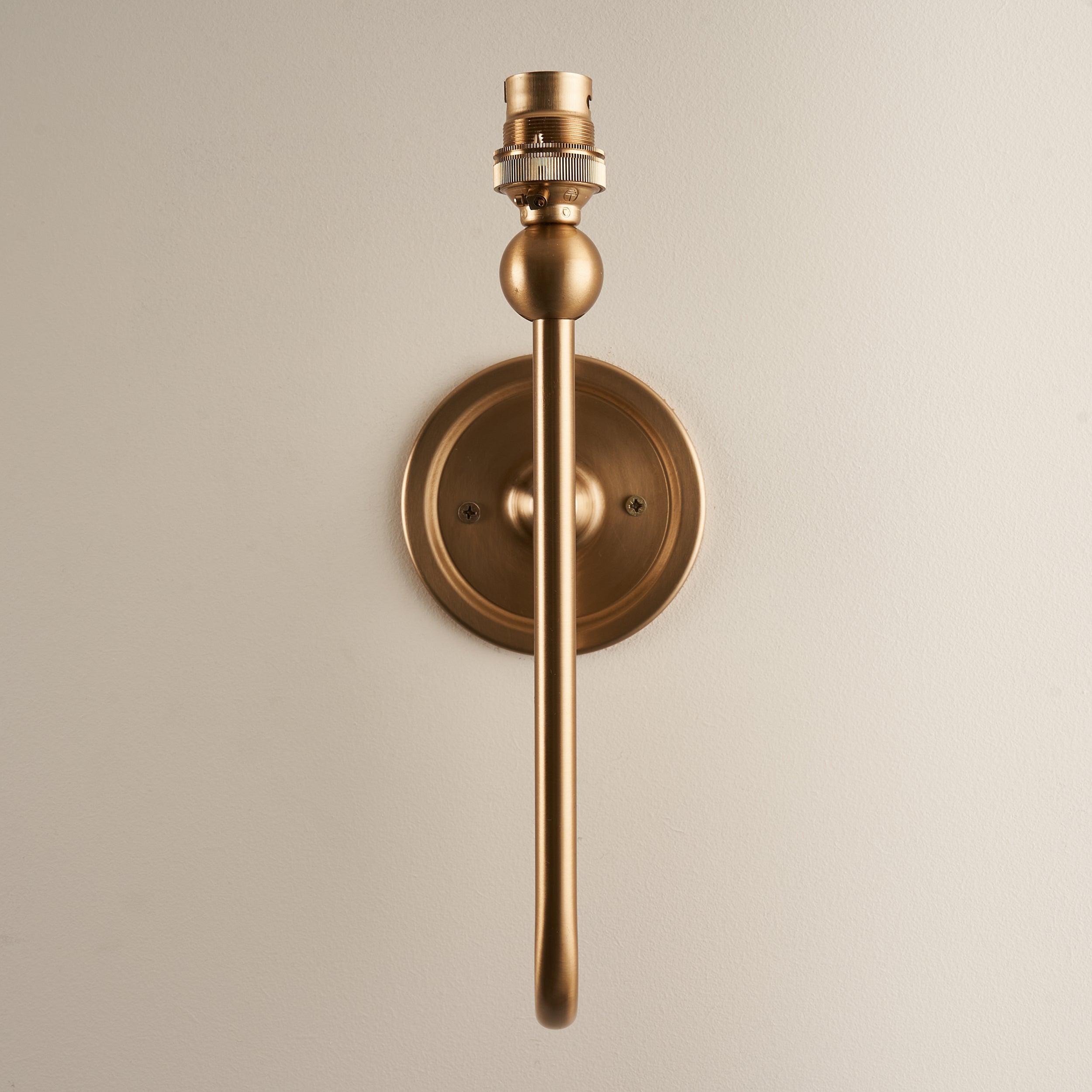 Santiago Long Line Brass Wall Light With Orange Zigzag 16cm Shade