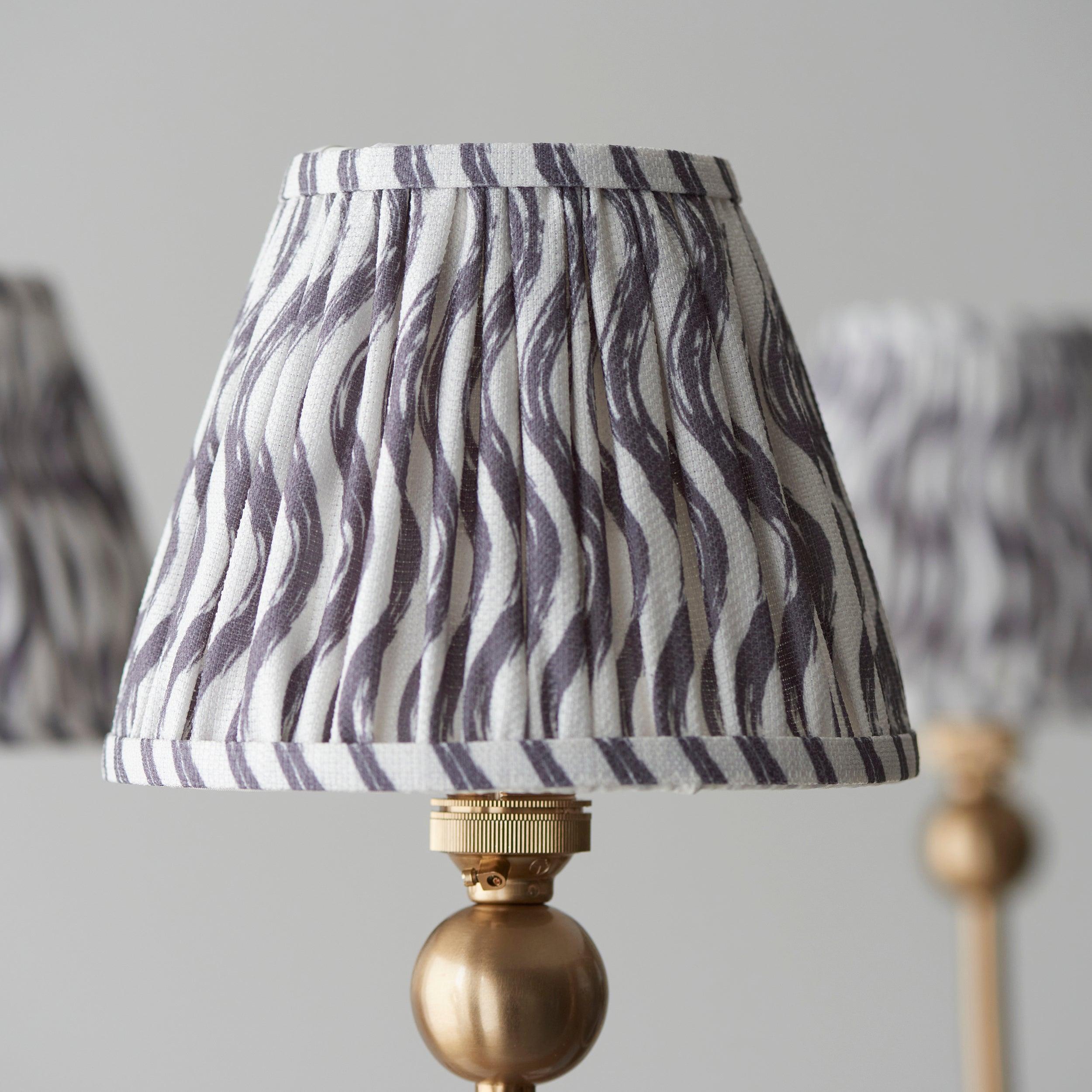 Santiago Brass Chandelier With Grey Ripple 16cm Shades