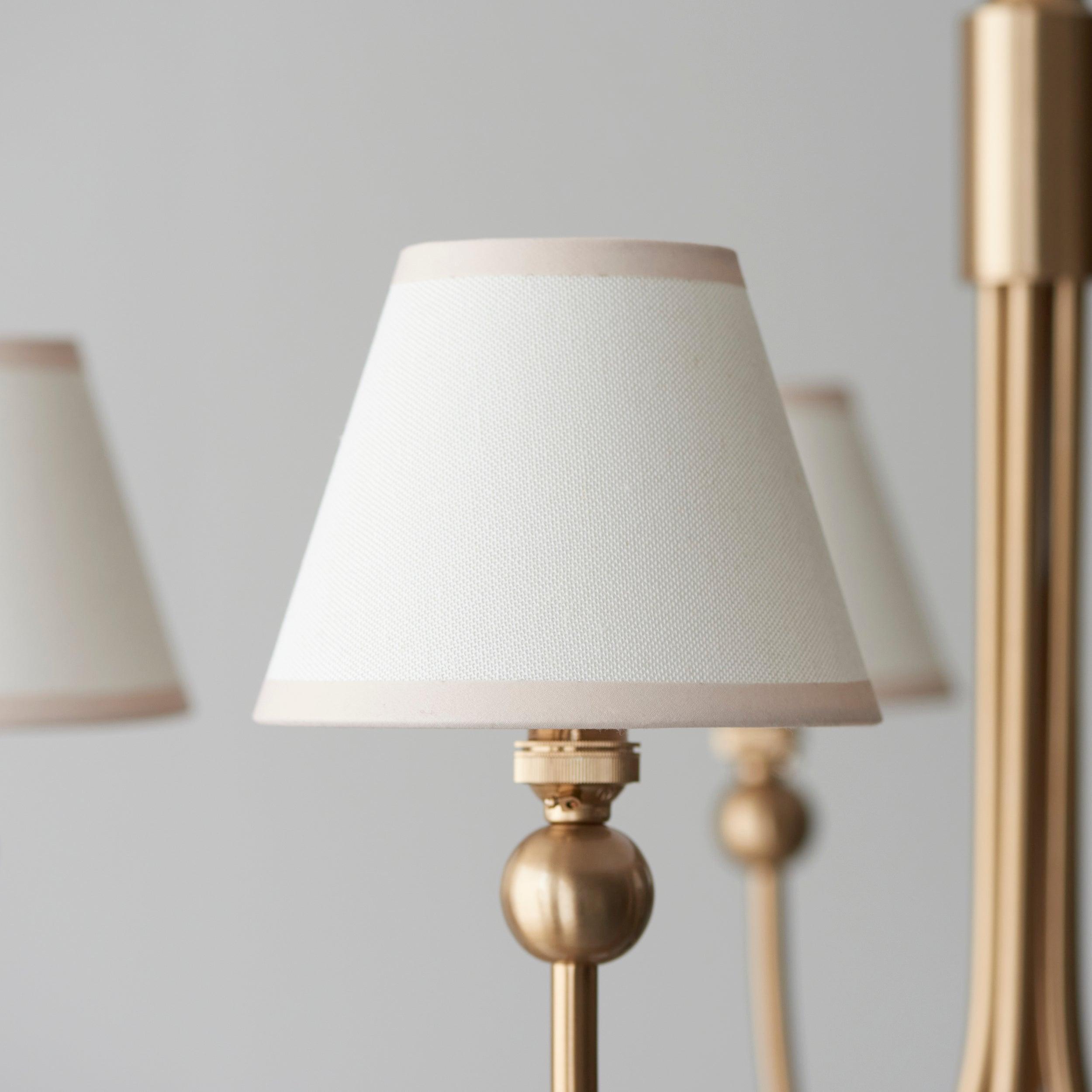 Santiago Brass Chandelier With White Ivy 16cm Shades