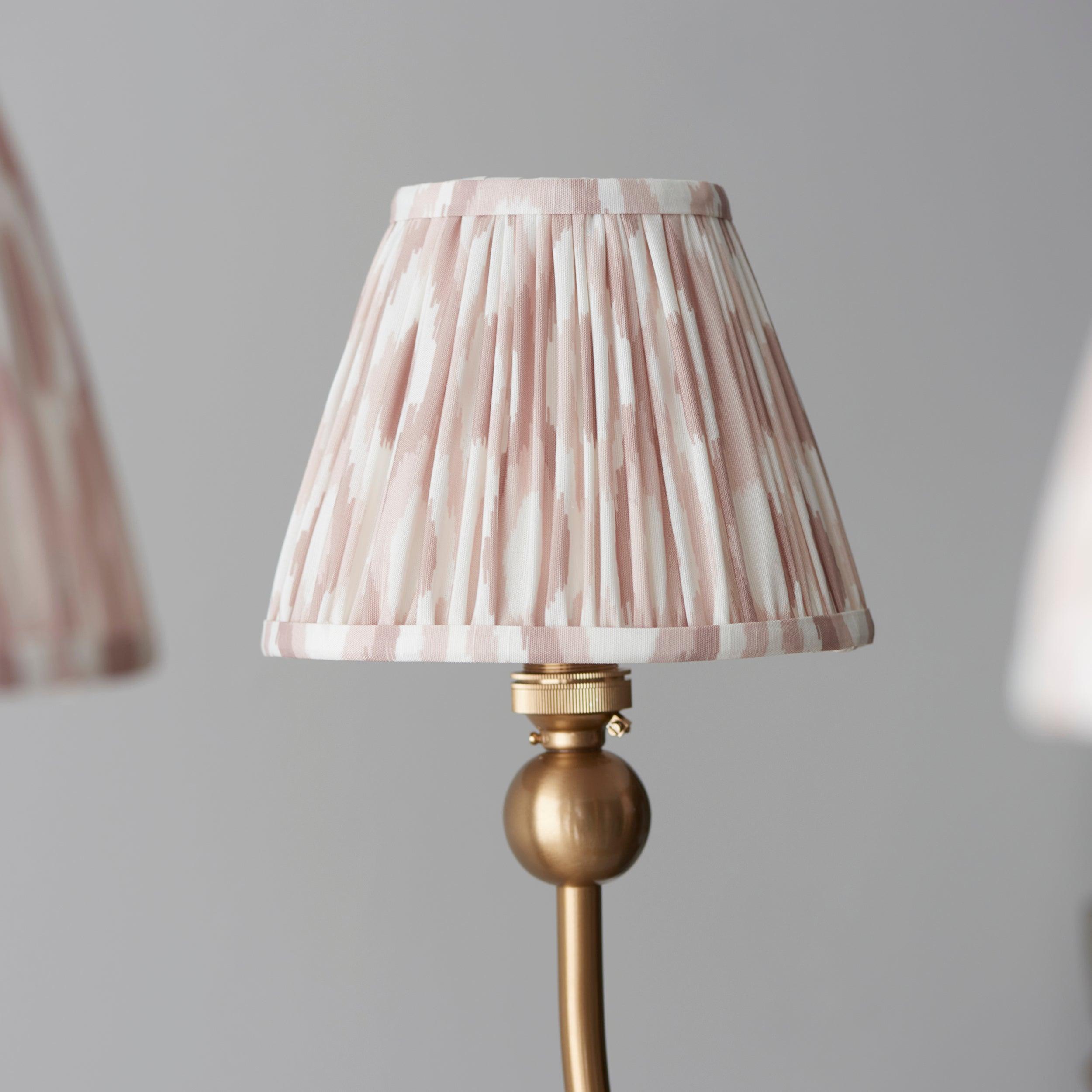 Santiago Brass Chandelier With Neutral Ikat 16cm Shades