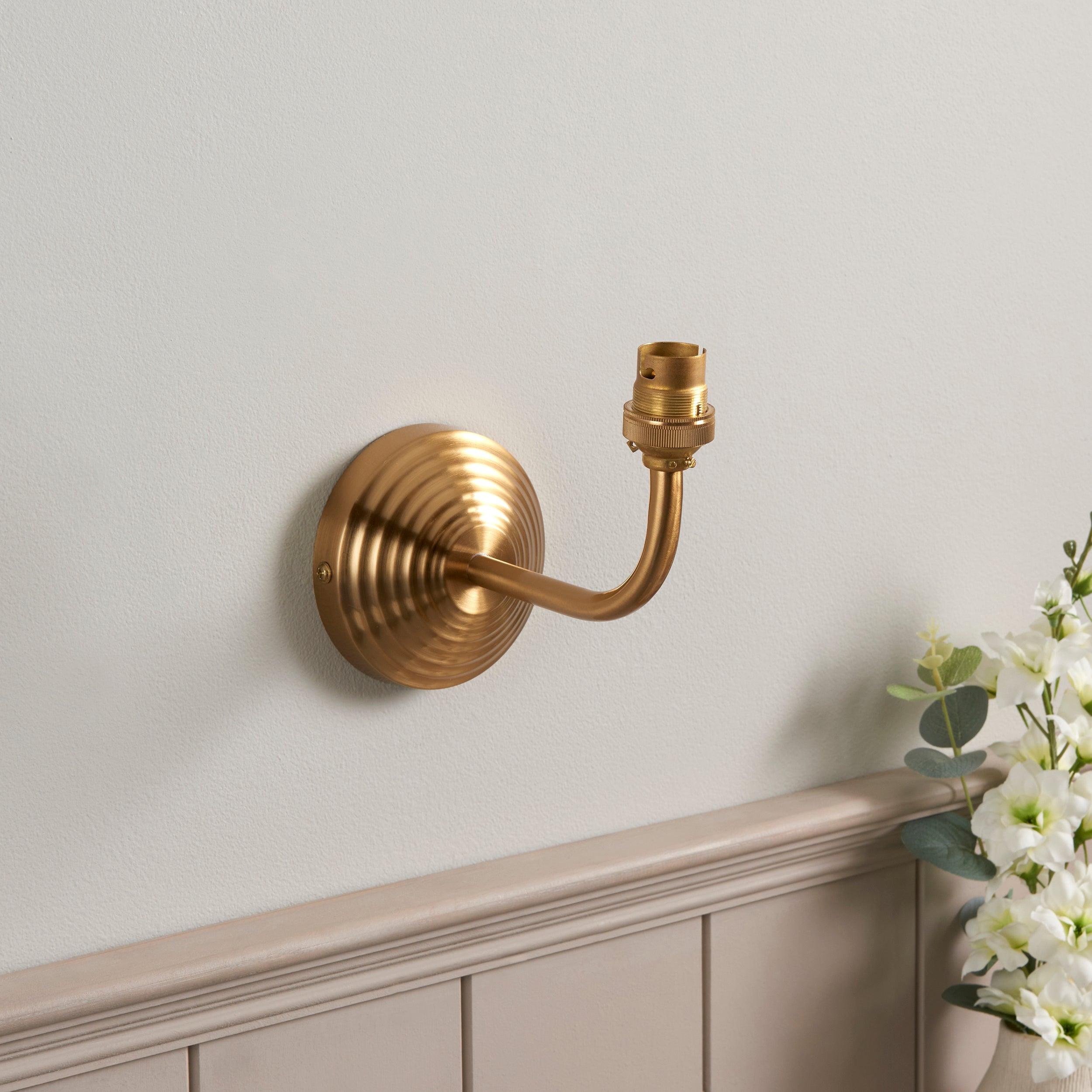 Obelisk Arc Brass Wall Light Fitting