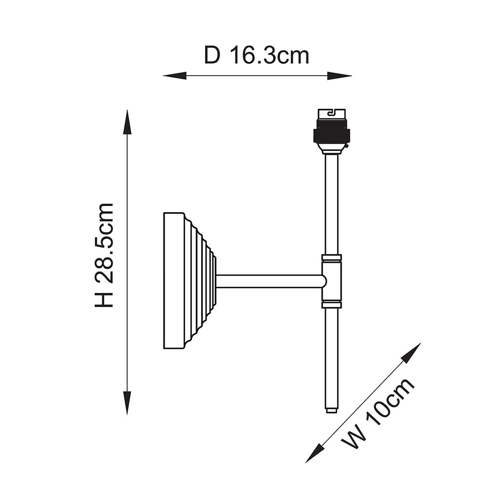 Obelisk T Bar Brass Wall Light Fitting — close-up detail