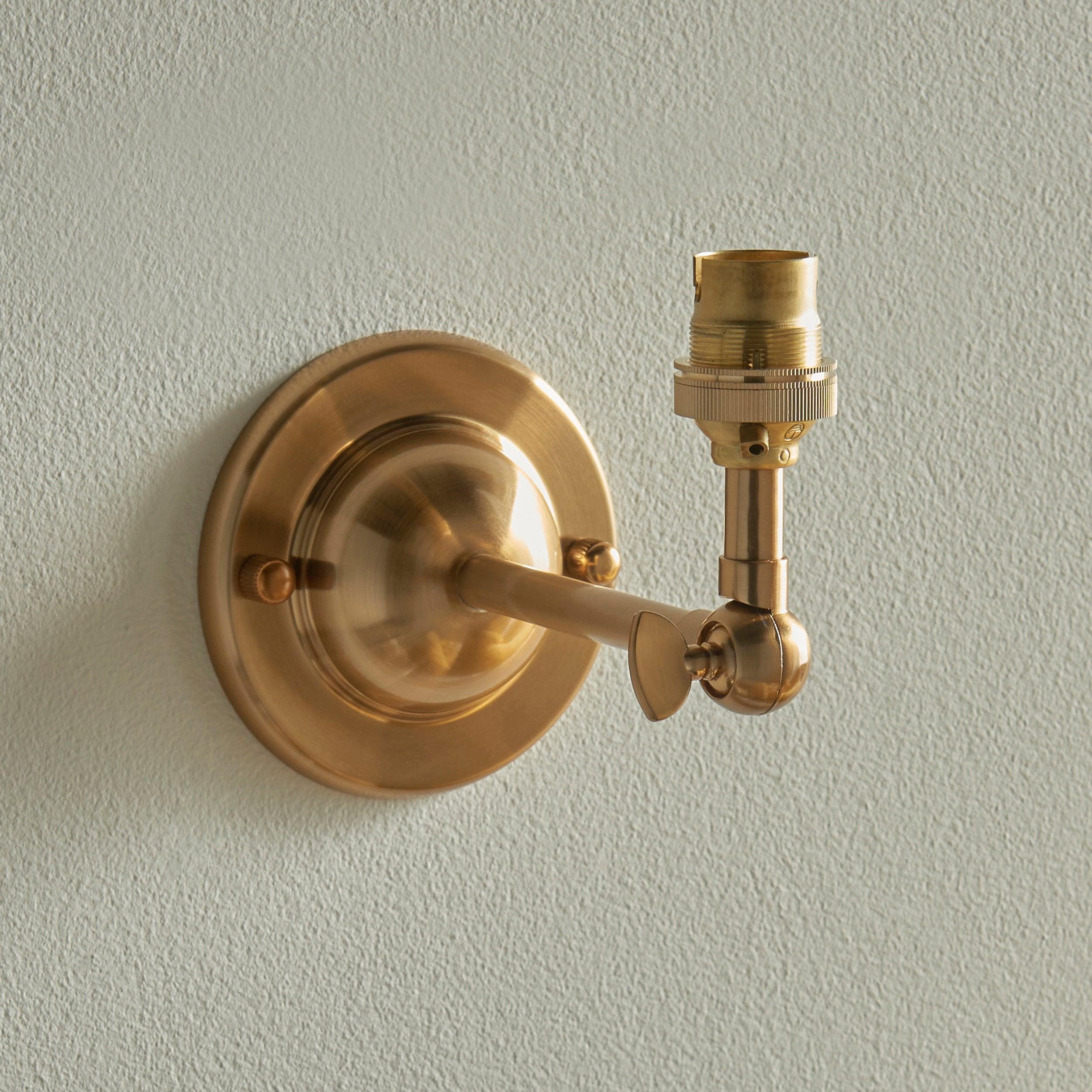 Dome Wing Brass Wall Light Fitting
