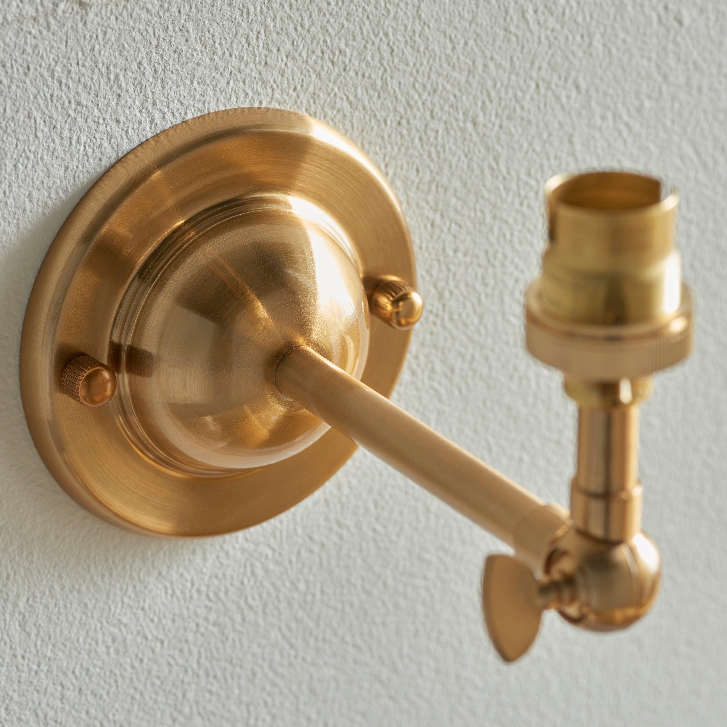 Dome Wing Brass Wall Light Fitting