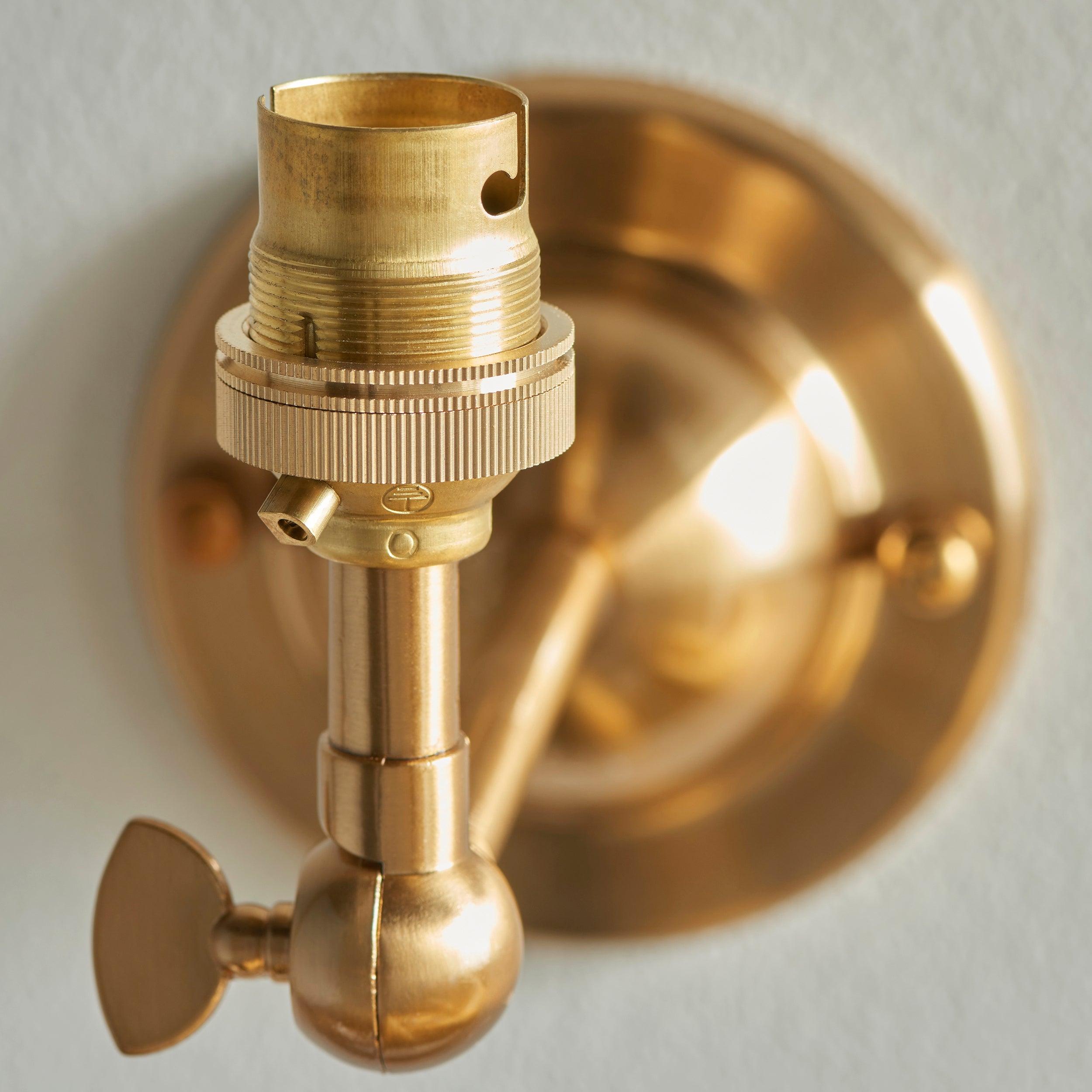 Dome Wing Brass Wall Light Fitting