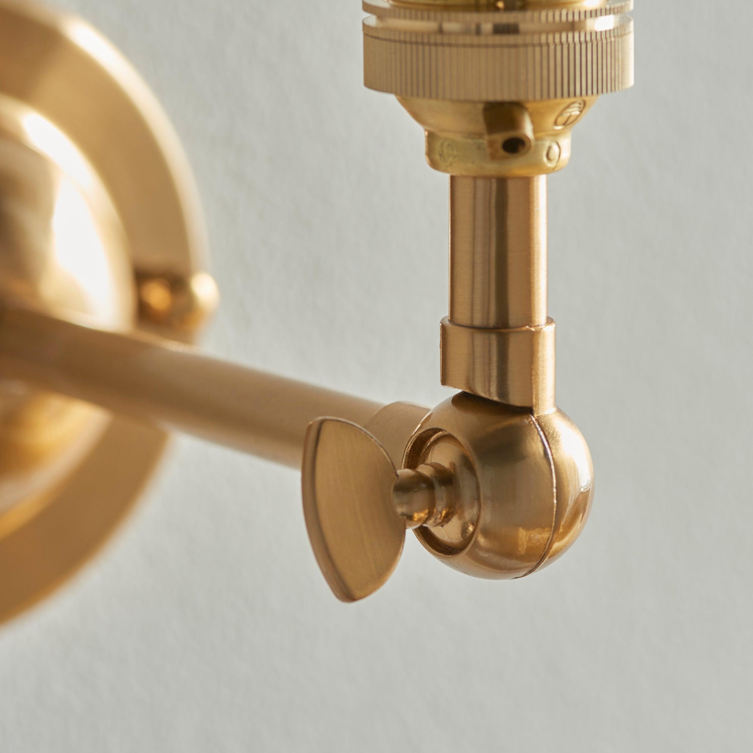 Dome Wing Brass Wall Light Fitting