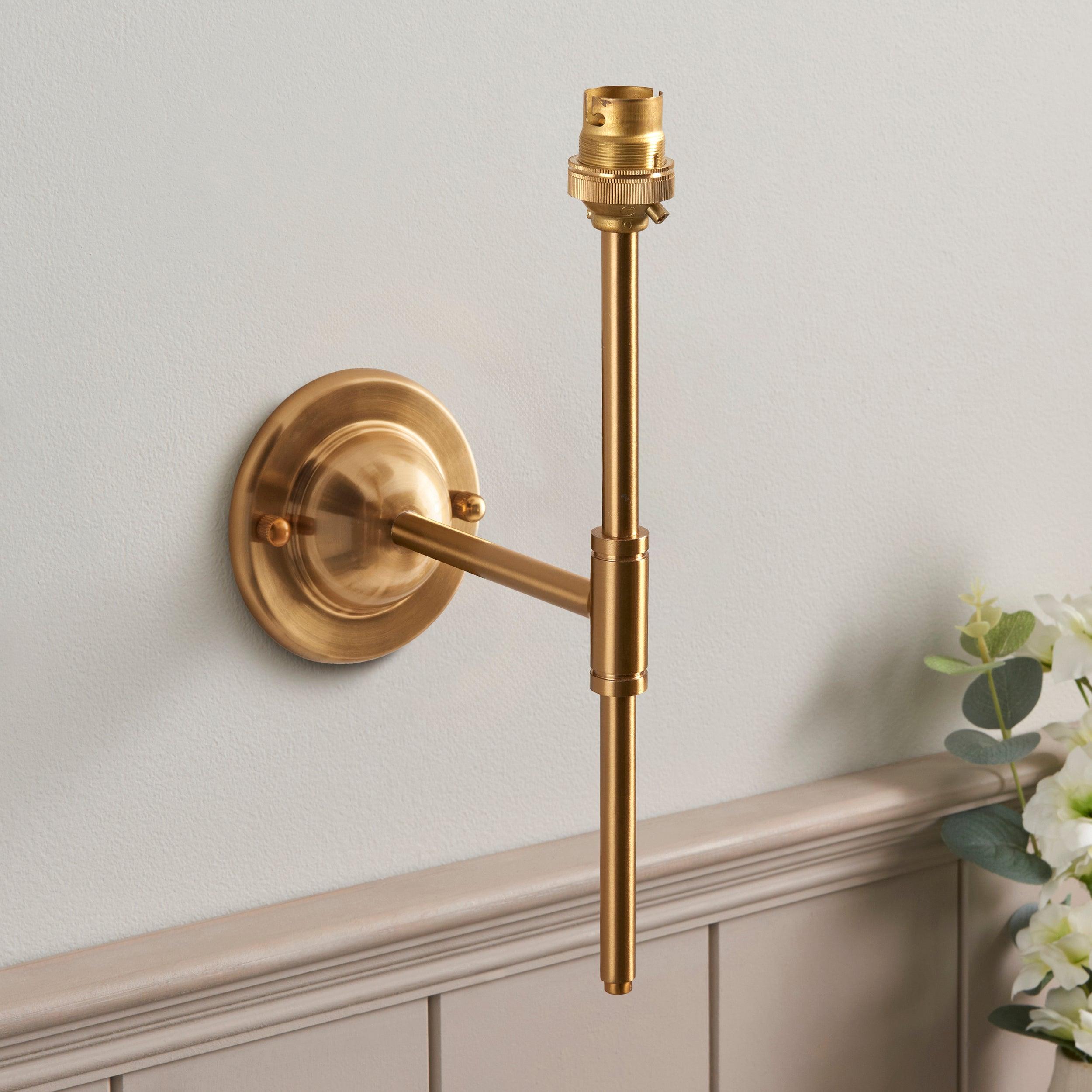 Dome T Bar Brass Wall Light Fitting