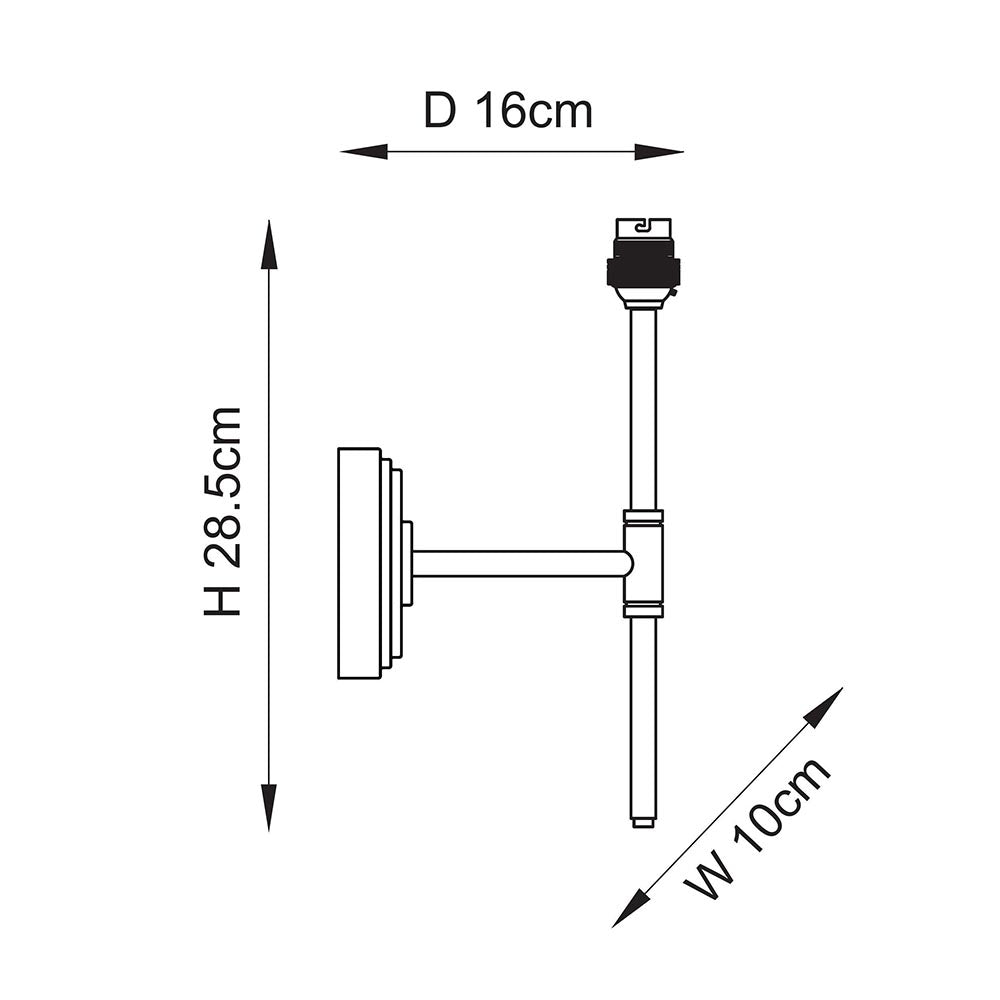 Step T Bar Brass Wall Light Fitting — close-up detail