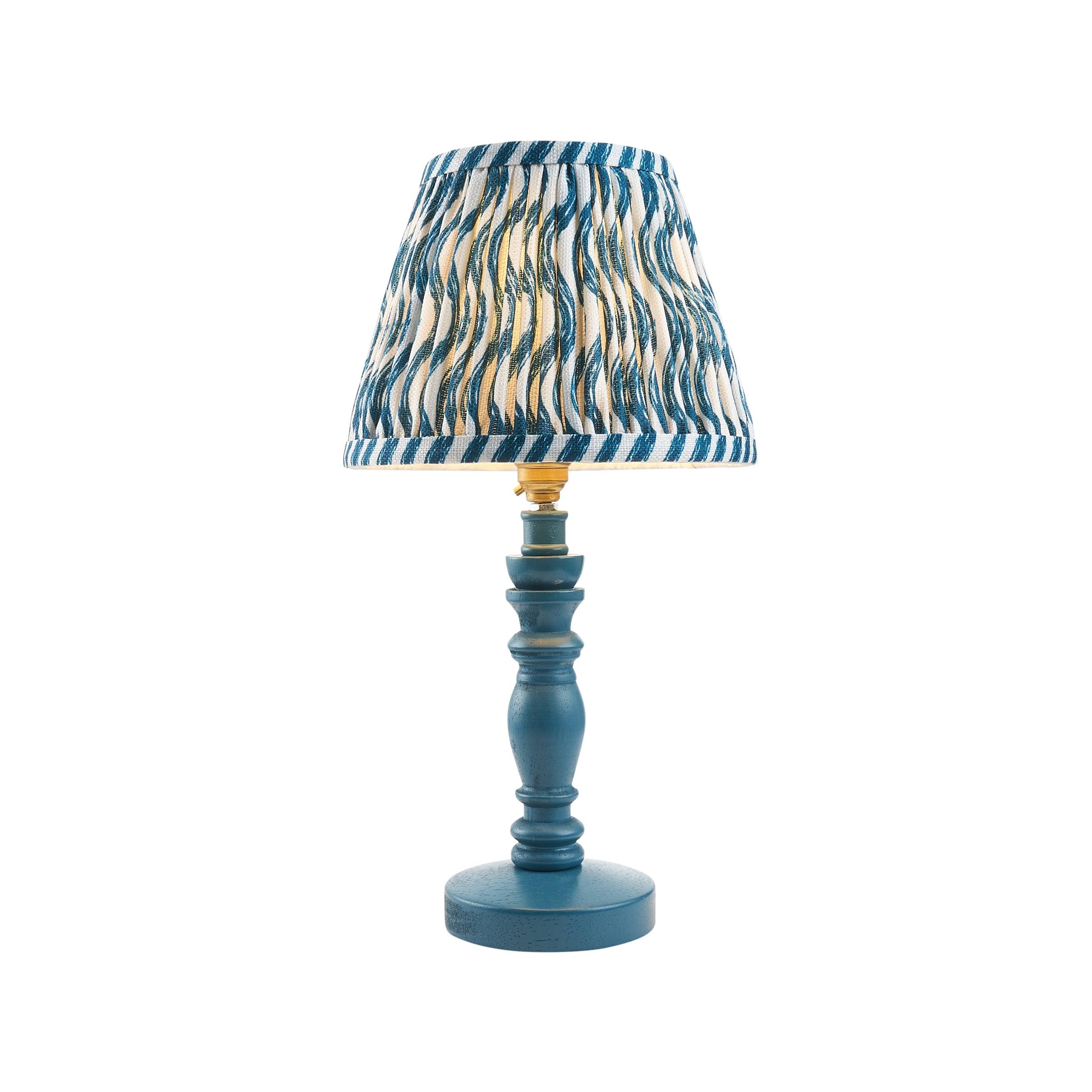 Bibury Blue Table Lamp & Ripple 20cm Marlin Blue Shade