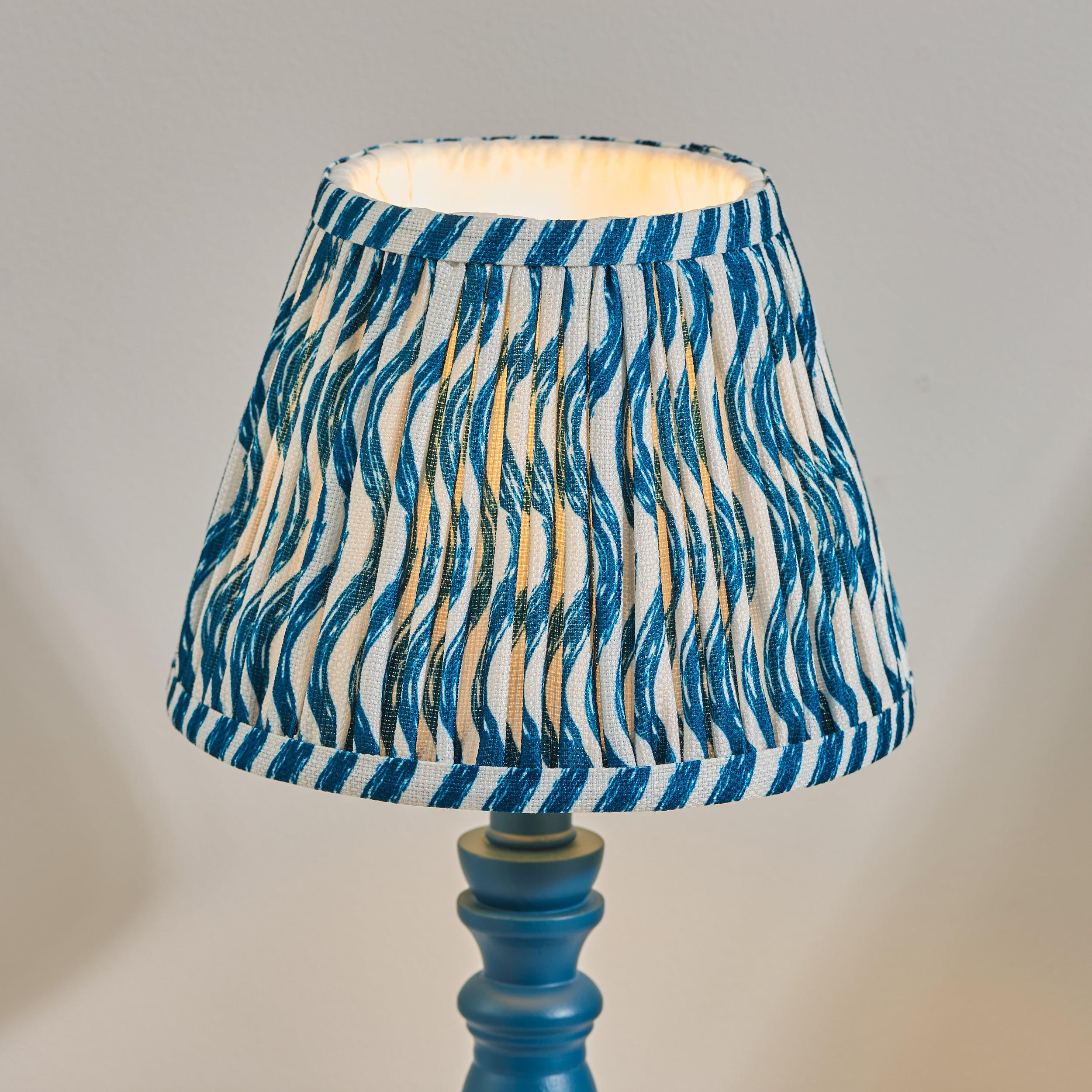 Bibury Blue Table Lamp & Ripple 20cm Marlin Blue Shade