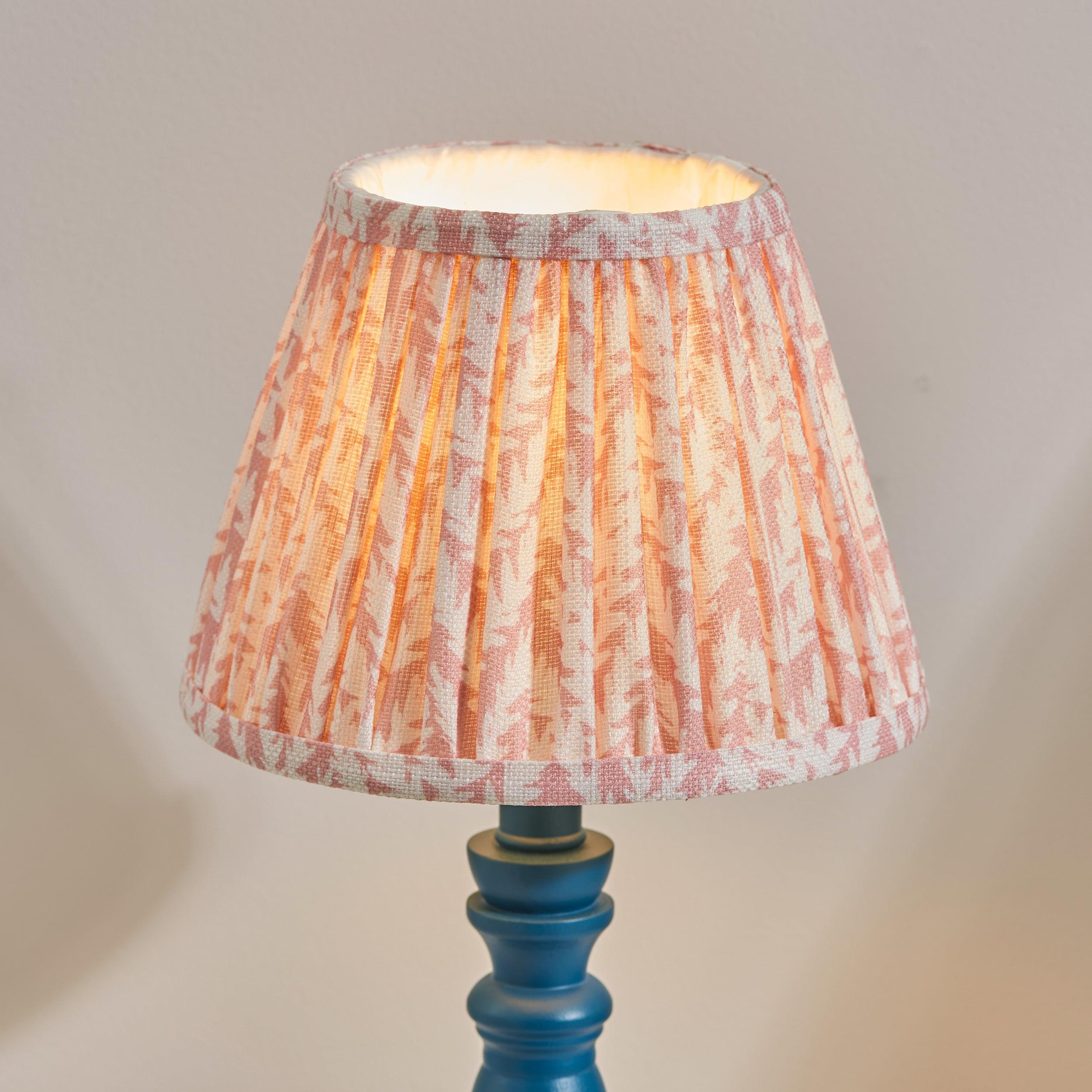 Bibury Blue Table Lamp & Leaf 20cm Peachy Keen Shade