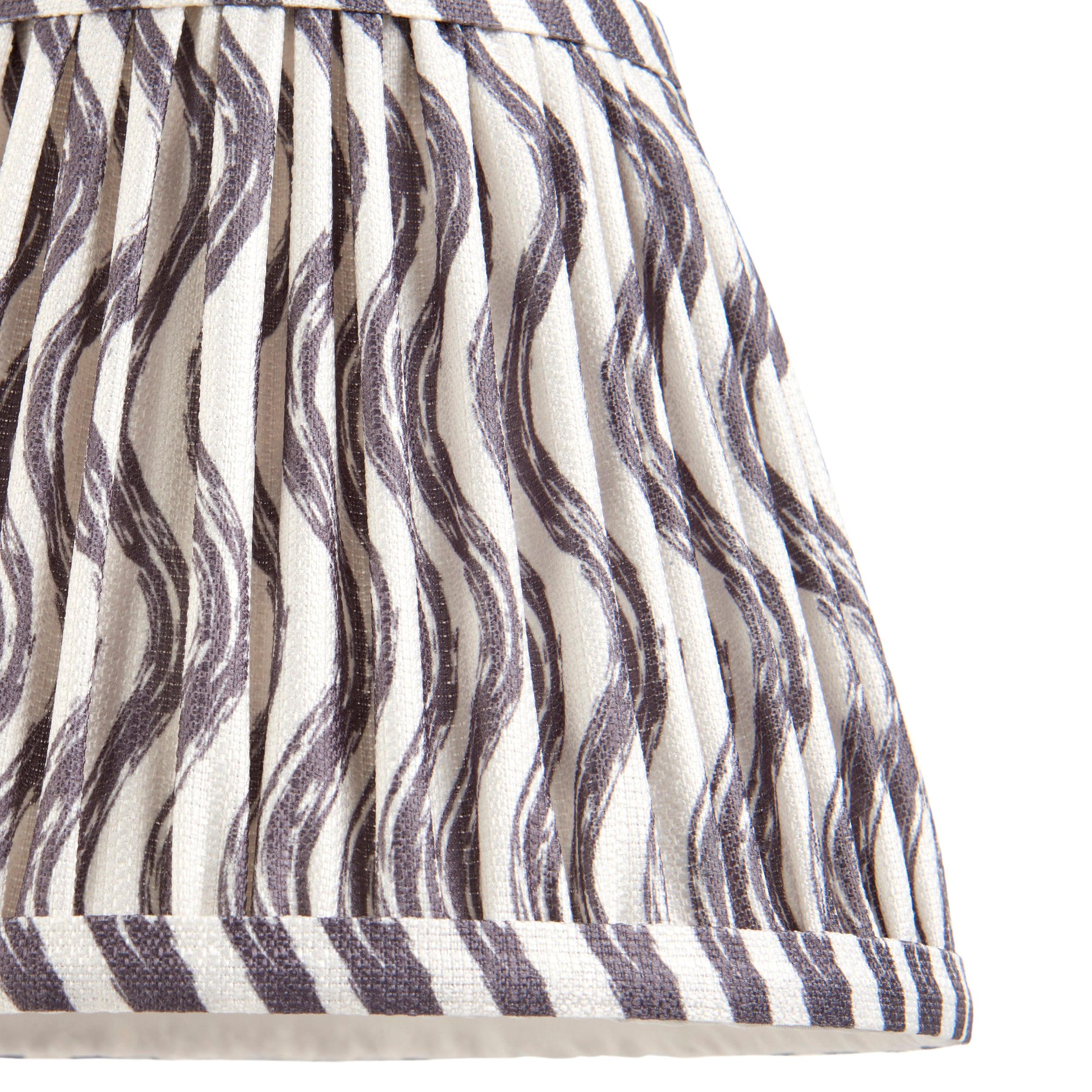 Bibury Blue Table Lamp & Ripple 20cm Pearl Grey Shade