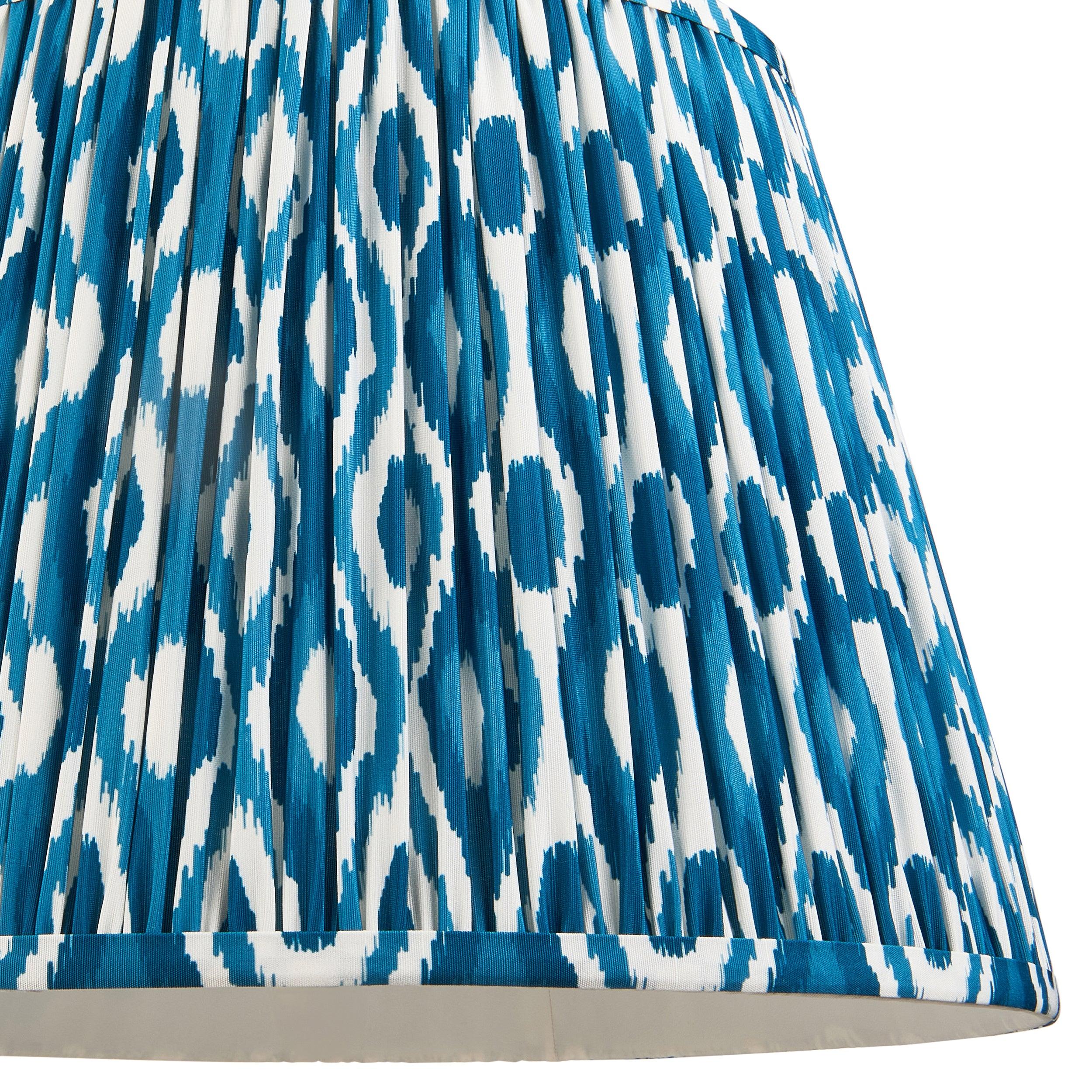 Eltham Ceiling Pendant Light With Red Flex and Blue Ikat 40cm Shade