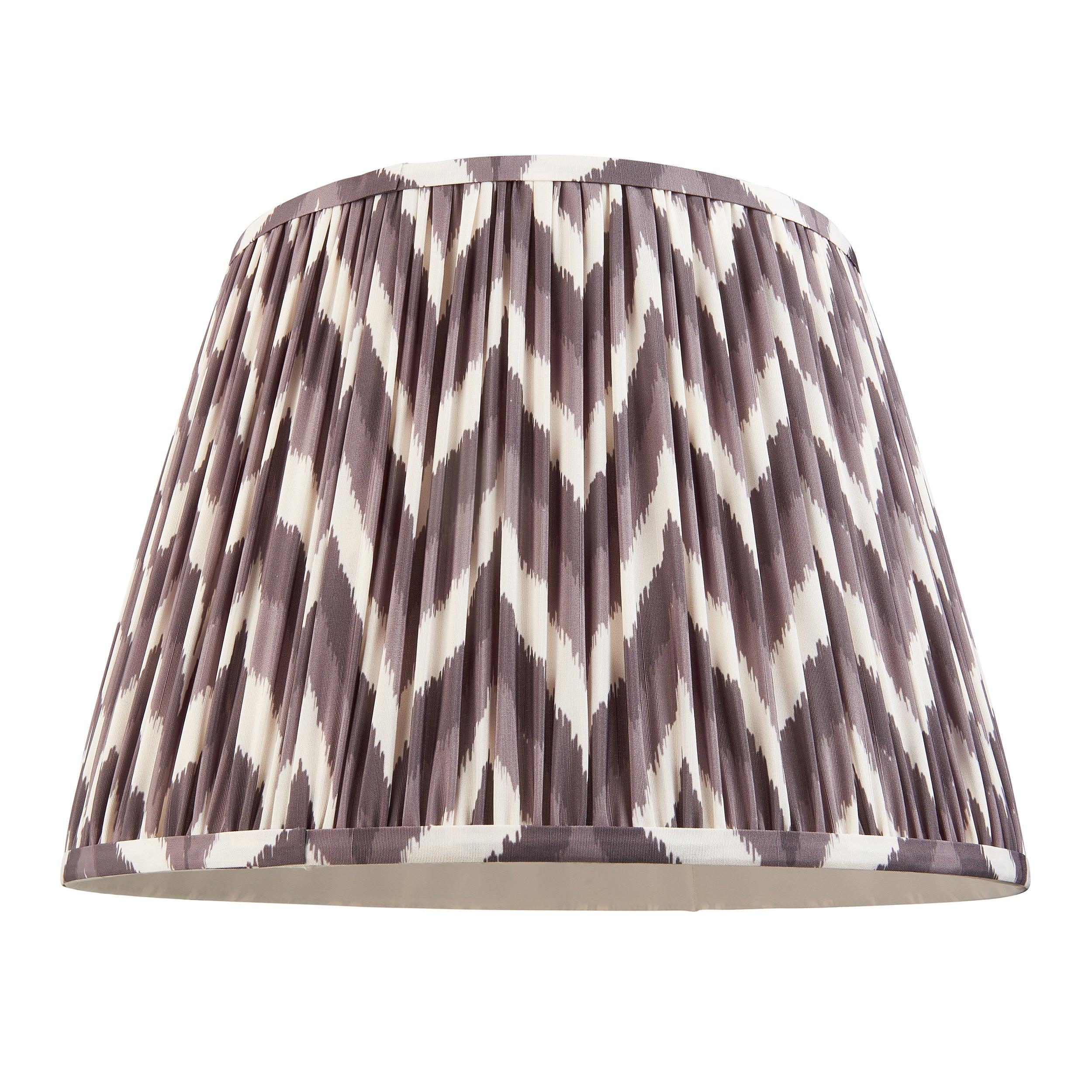 Eltham Ceiling Pendant Light With Green Flex and Grey Zigzag 40cm Shade