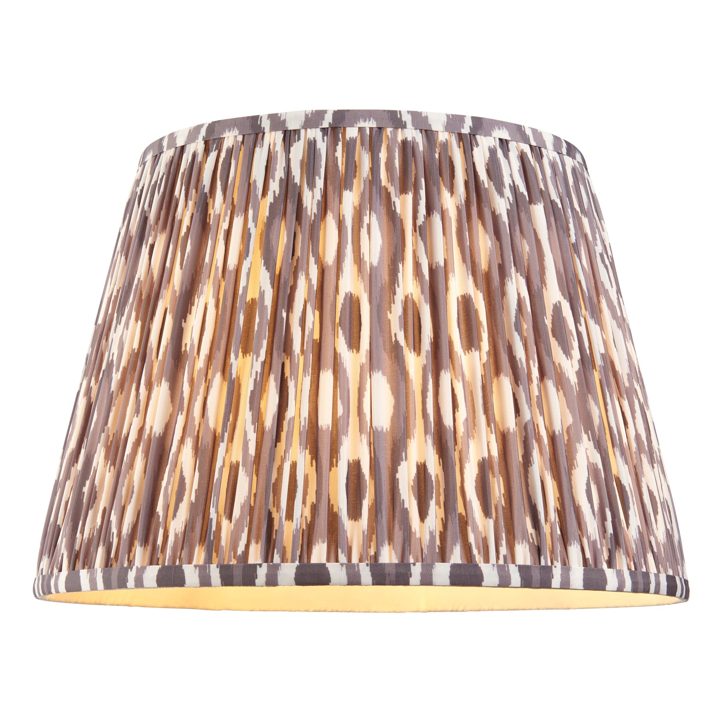 Eltham Ceiling Pendant Light With Blue Flex and Large Grey Ikat 40cm Shade