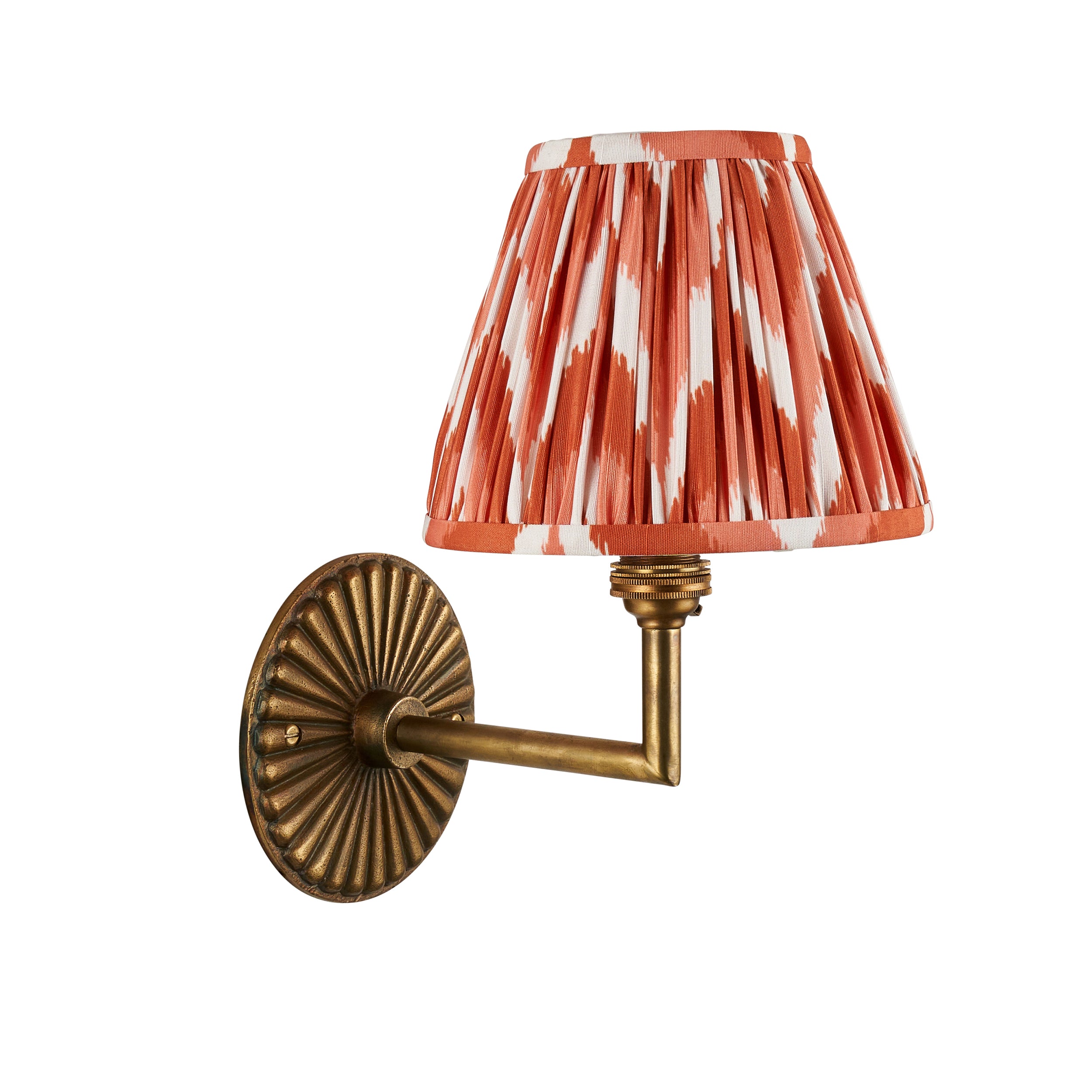 Dahlia Angle Brass Patina & Orange Zigzag 16cm Shade
