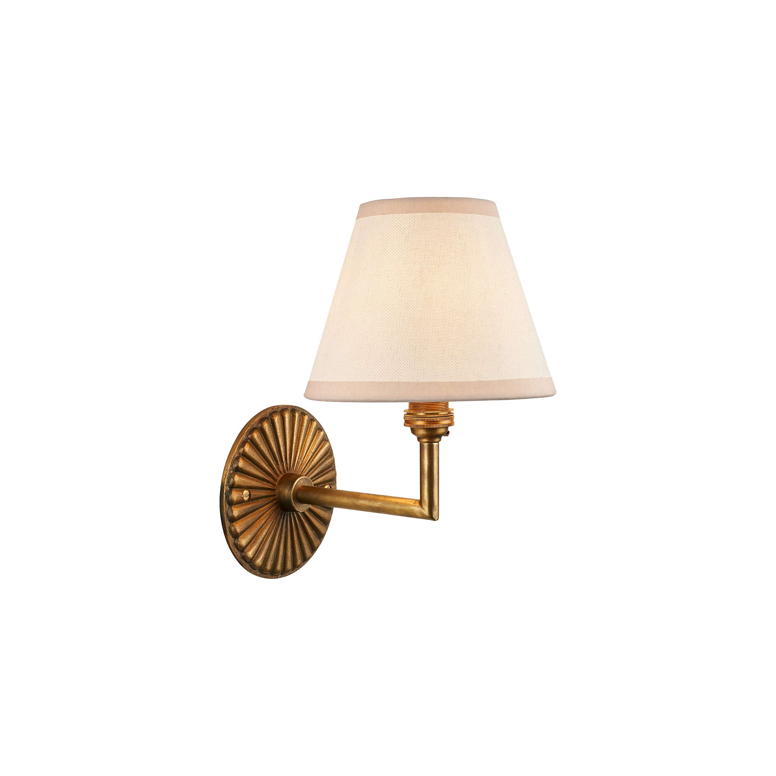 Dahlia Angle Brass Patina Wall Light & White Ivy 16cm Shade 115329 by Endon Lighting