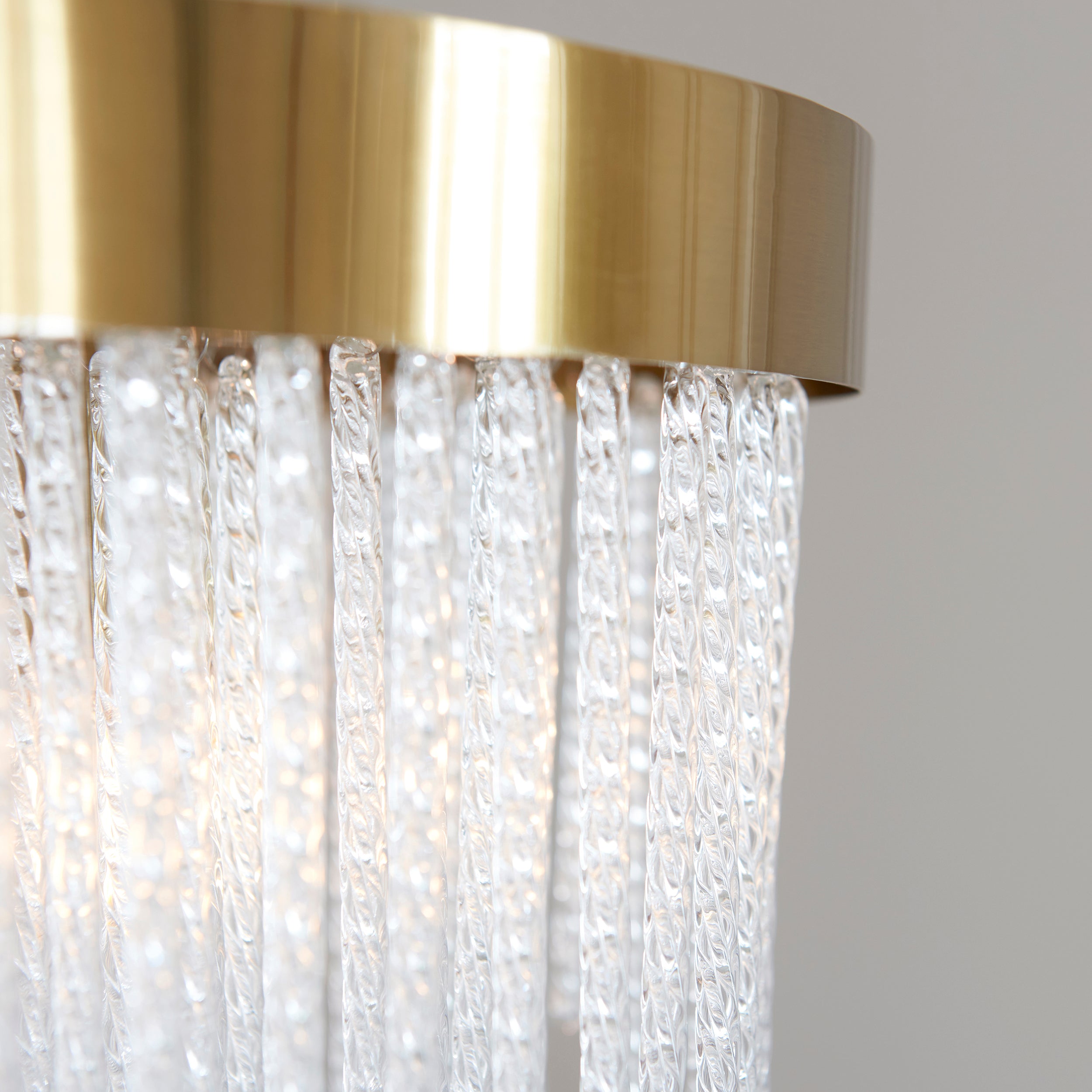 Anistoria 5 Light Brass Pendant - Glass Rods