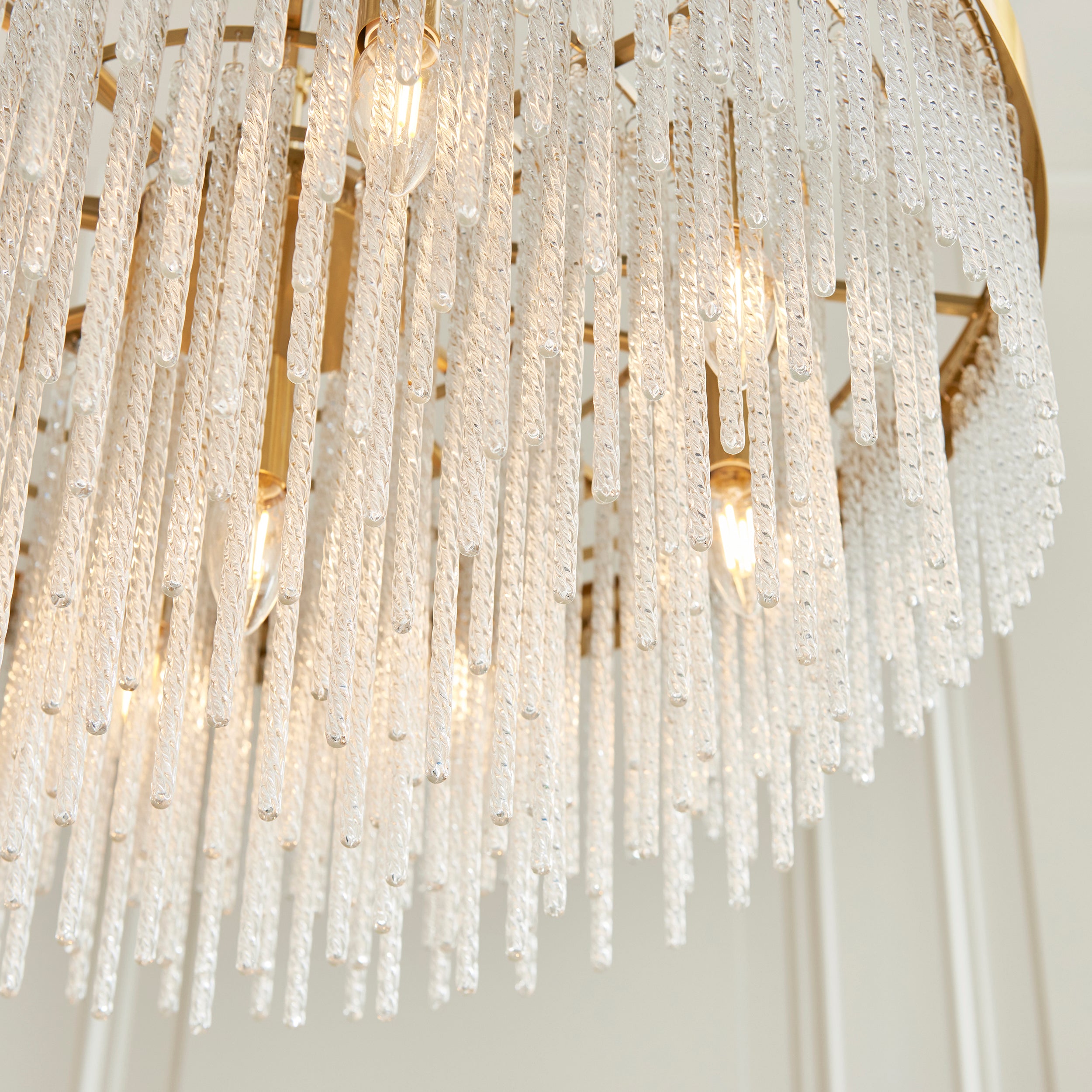 Anistoria Grand 9 Light Brass Pendant - Glass Rods