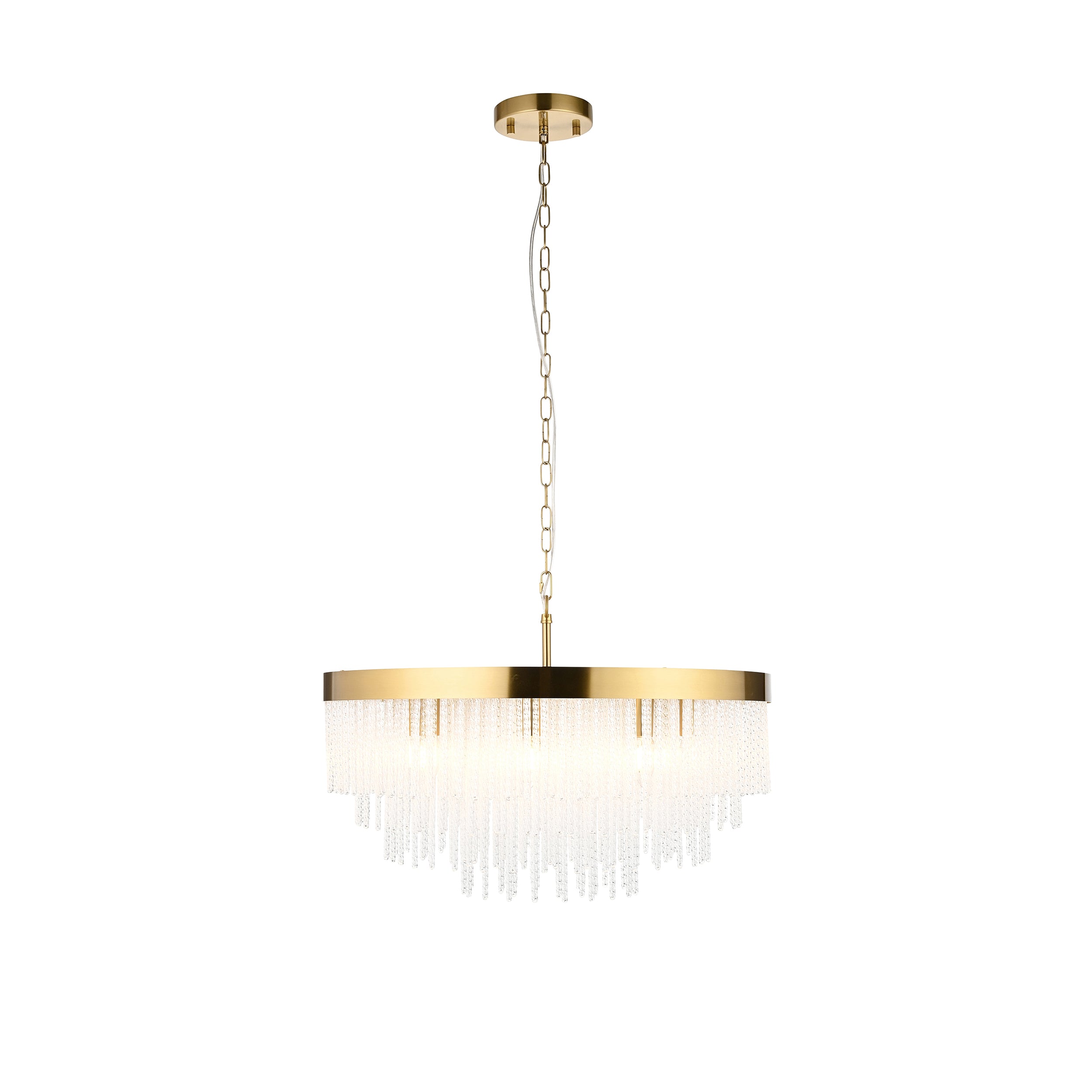 Anistoria Grand 9 Light Brass Pendant - Glass Rods