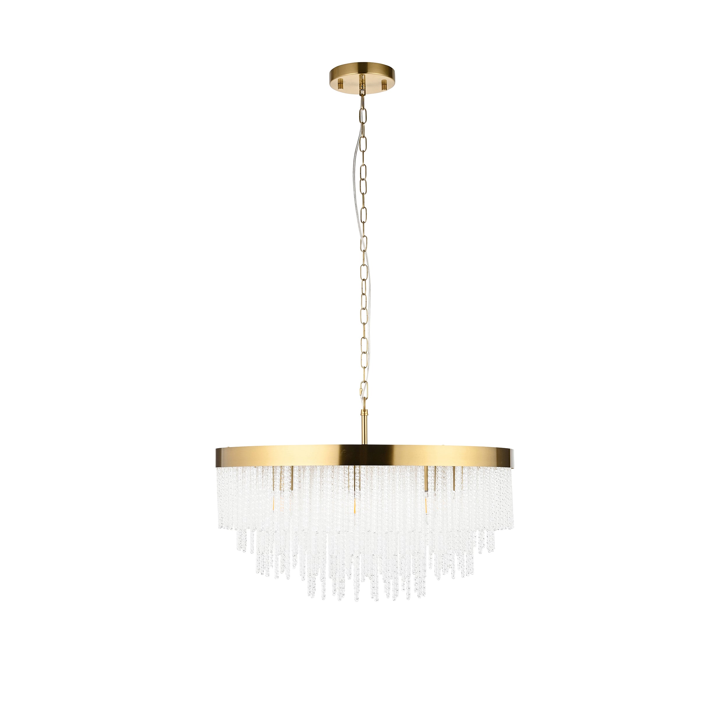 Anistoria Grand 9 Light Brass Pendant - Glass Rods